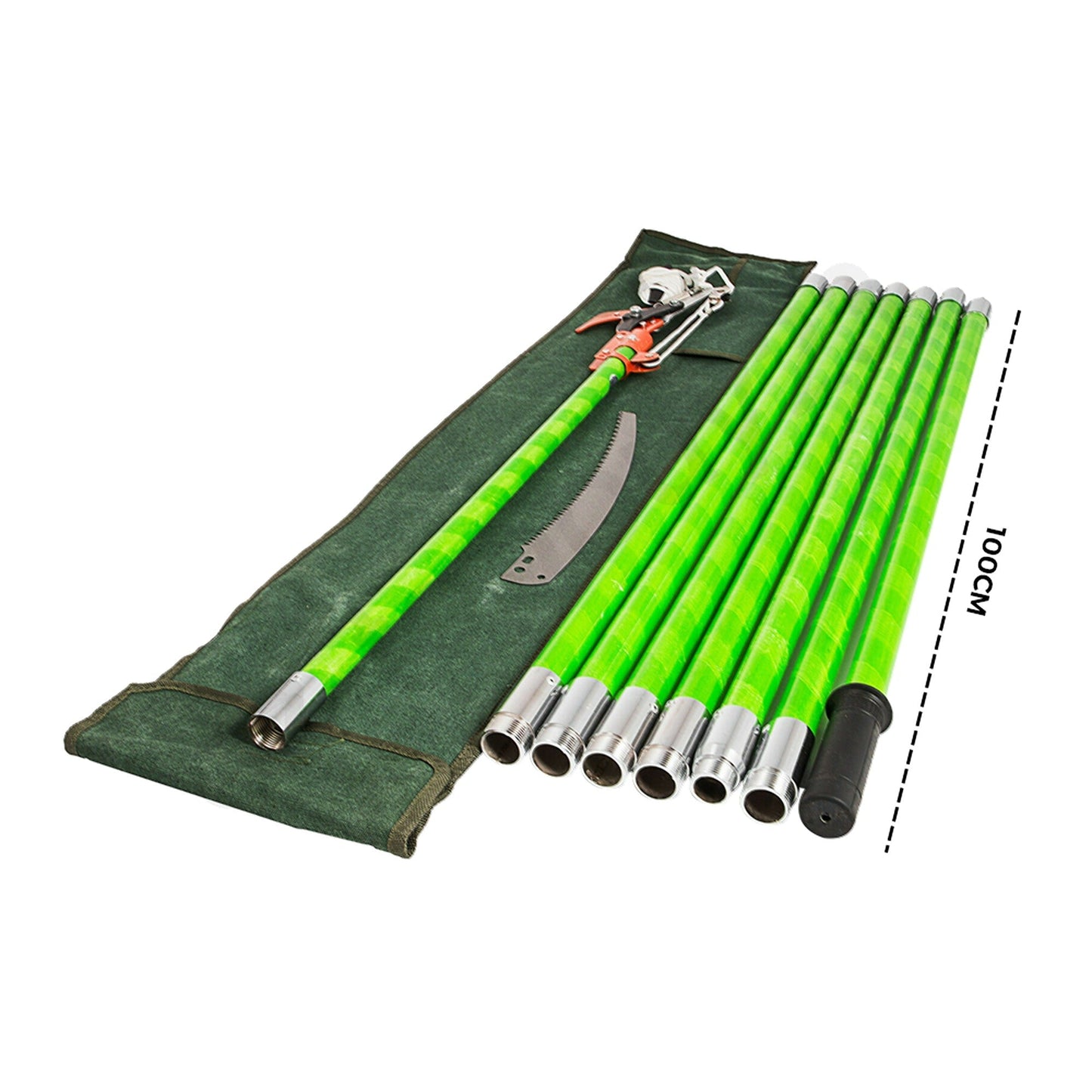 8m Extendable Tree Pruning Saw with Pole and Portable Storage Bag