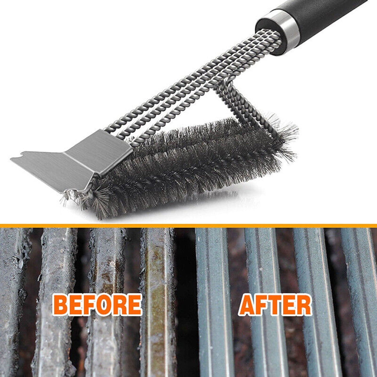 18-Inch Grill Brush with Scraper for Barbecue Cleaning