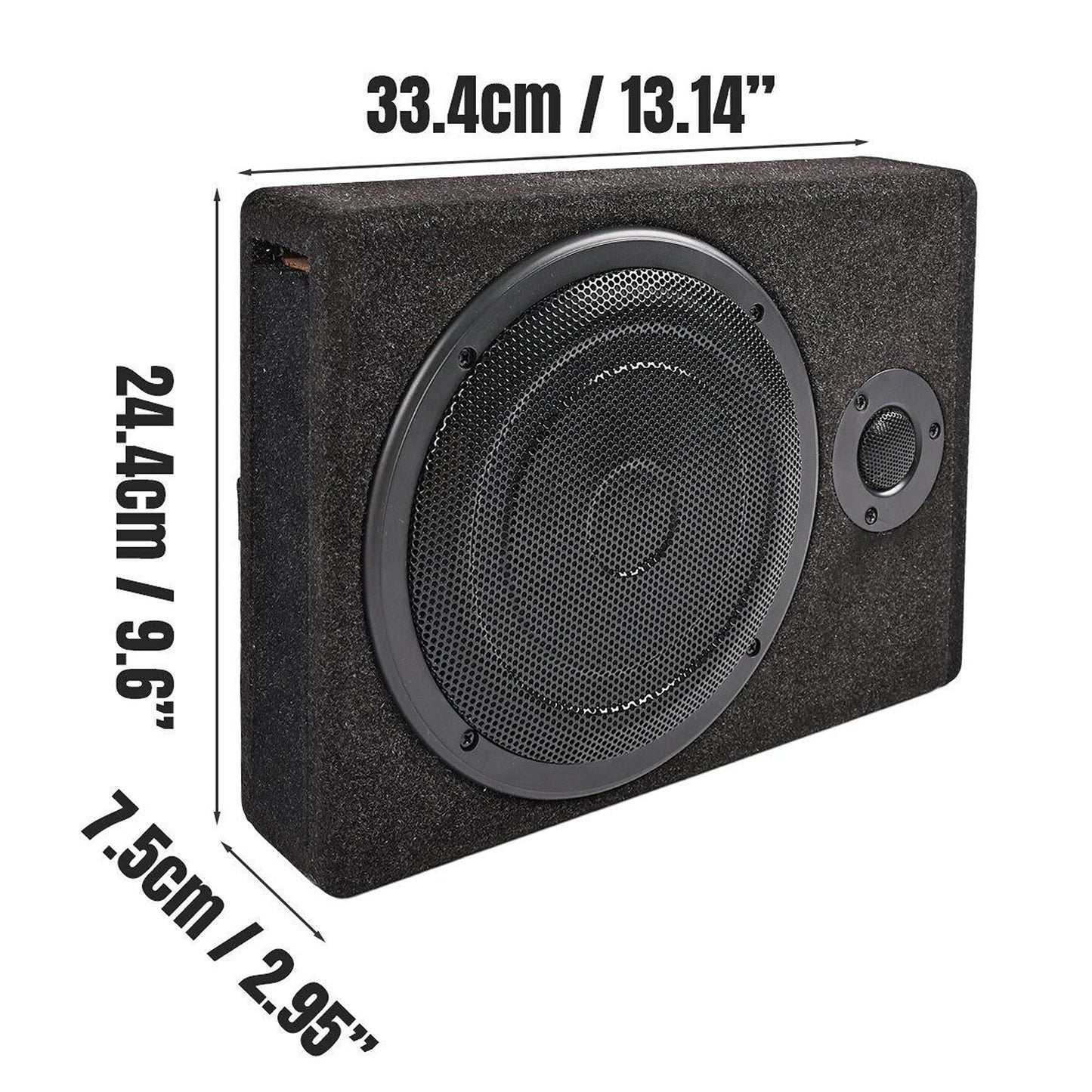 Under-Seat Subwoofer with Built-In Amplifier for Enhanced Car Audio