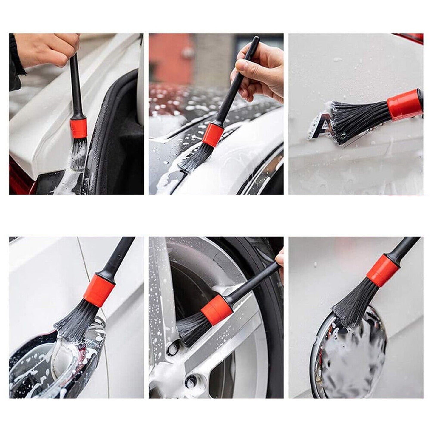 5pcs Detail Cleaning Brush Auto Dashboard Wheels Tire Dust Cleaner