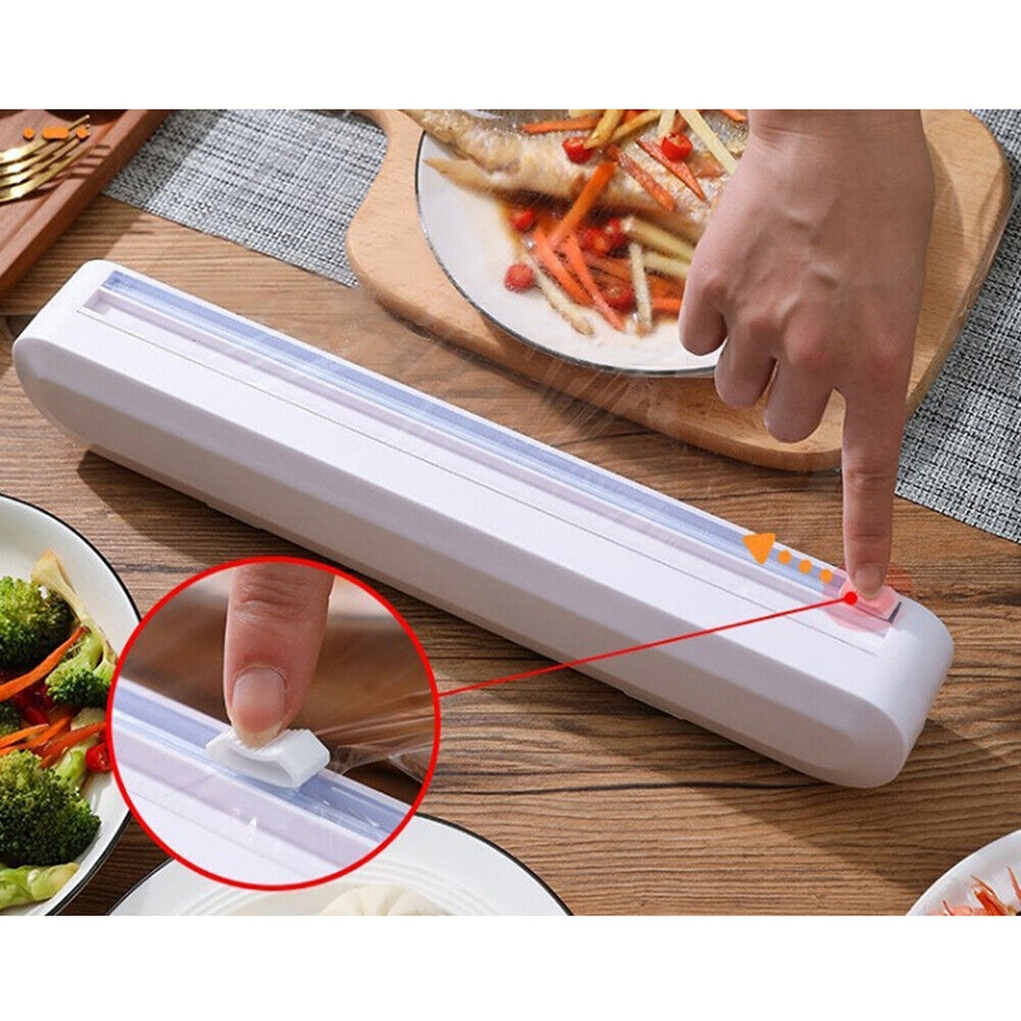 Kitchen Wrap Organizer Dispenser Storage Box for Foil and Plastic