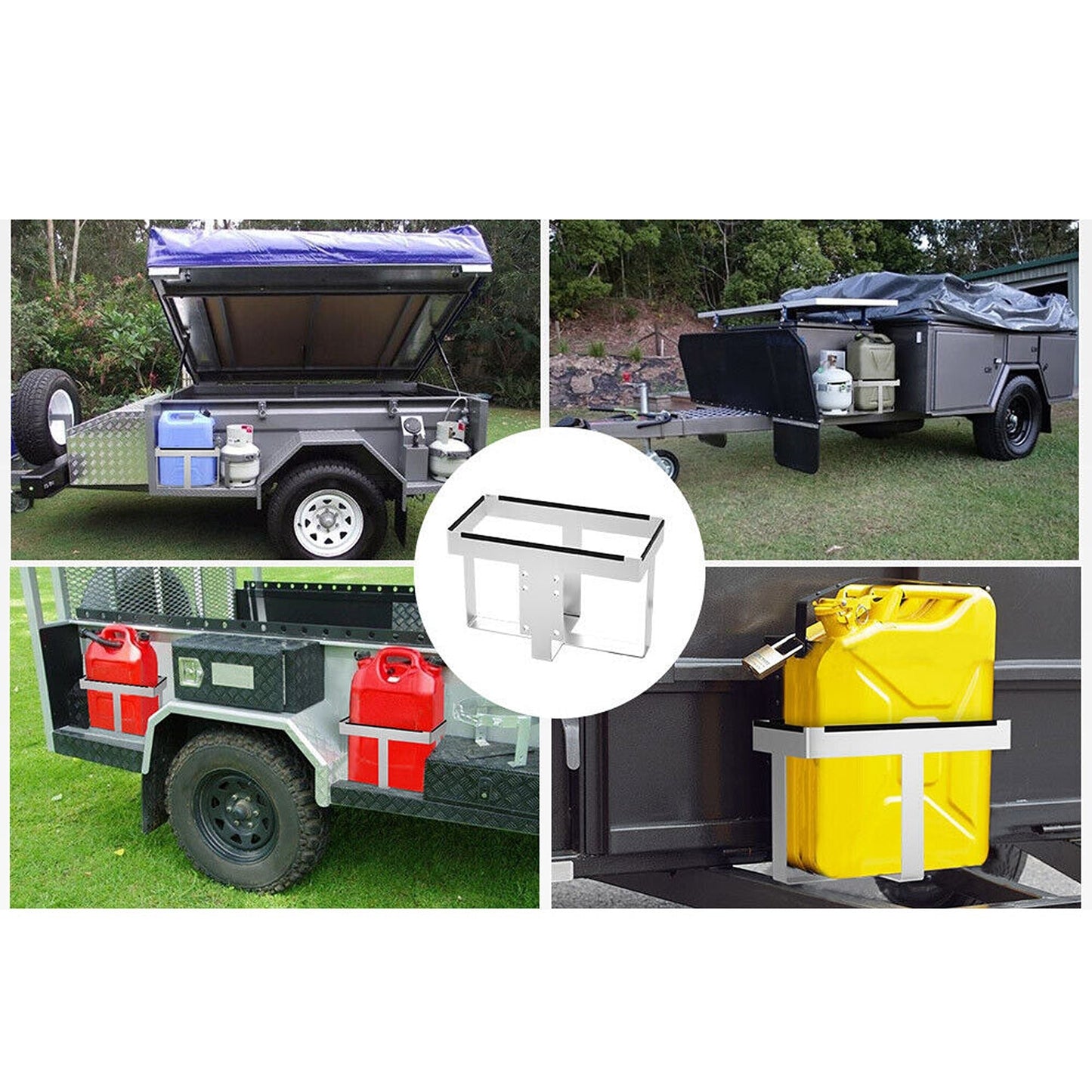 Galvanized Steel Jerry Can Holder for Offroad Trailers and Caravans 20L
