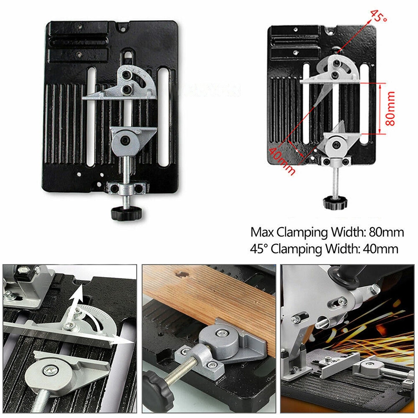 Angle Grinder Stand 100mm and 125mm Turns Grinder Into Mini Cut Off Saw