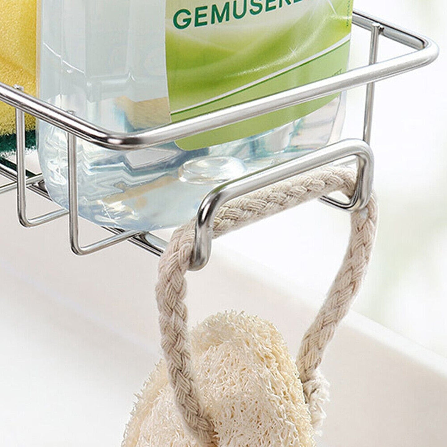 Sponge Holder for Kitchen Sink Faucet Shelf with Cloth Rack Organizer