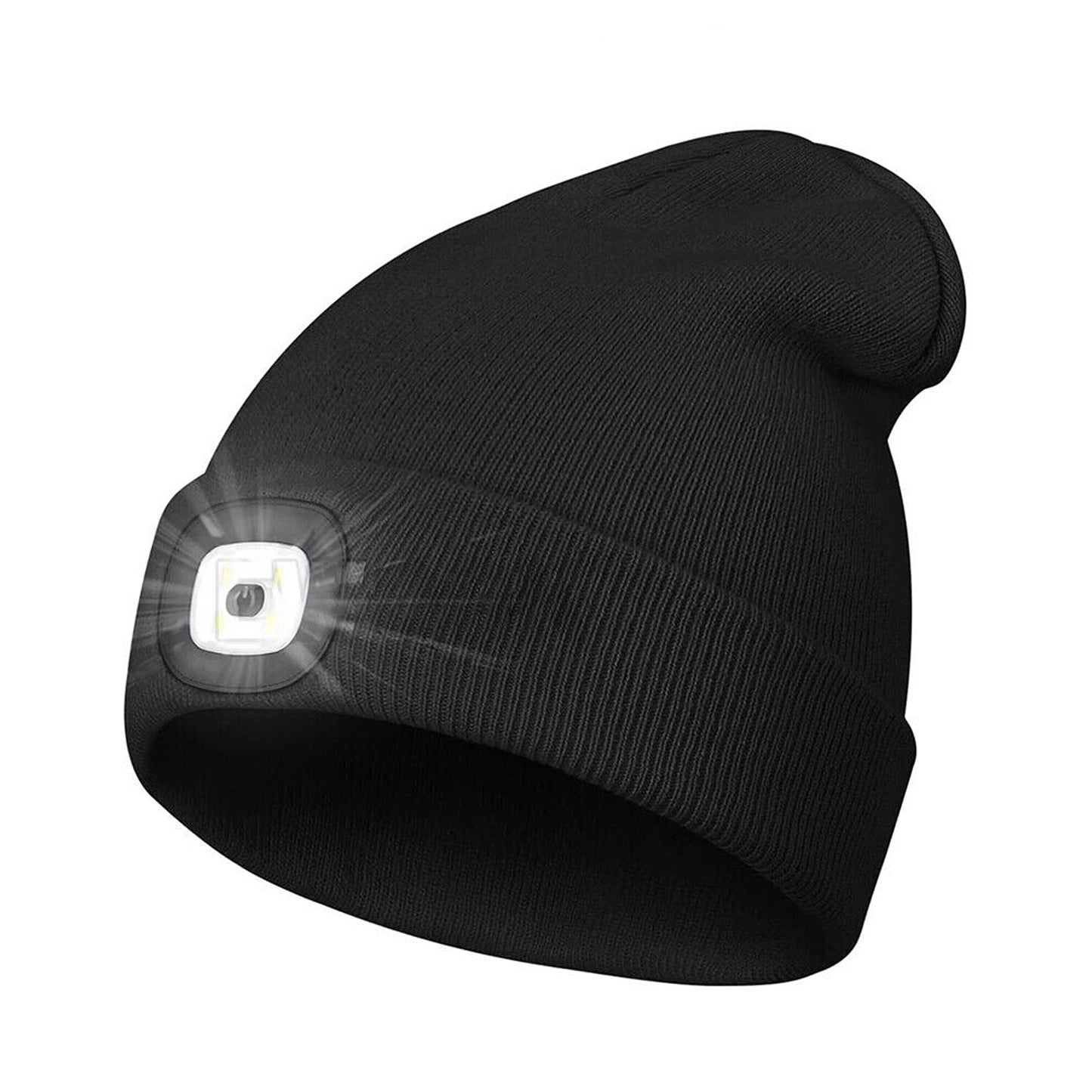 USB Rechargeable Men Women Warm LED Light Knitted Beanie Hat