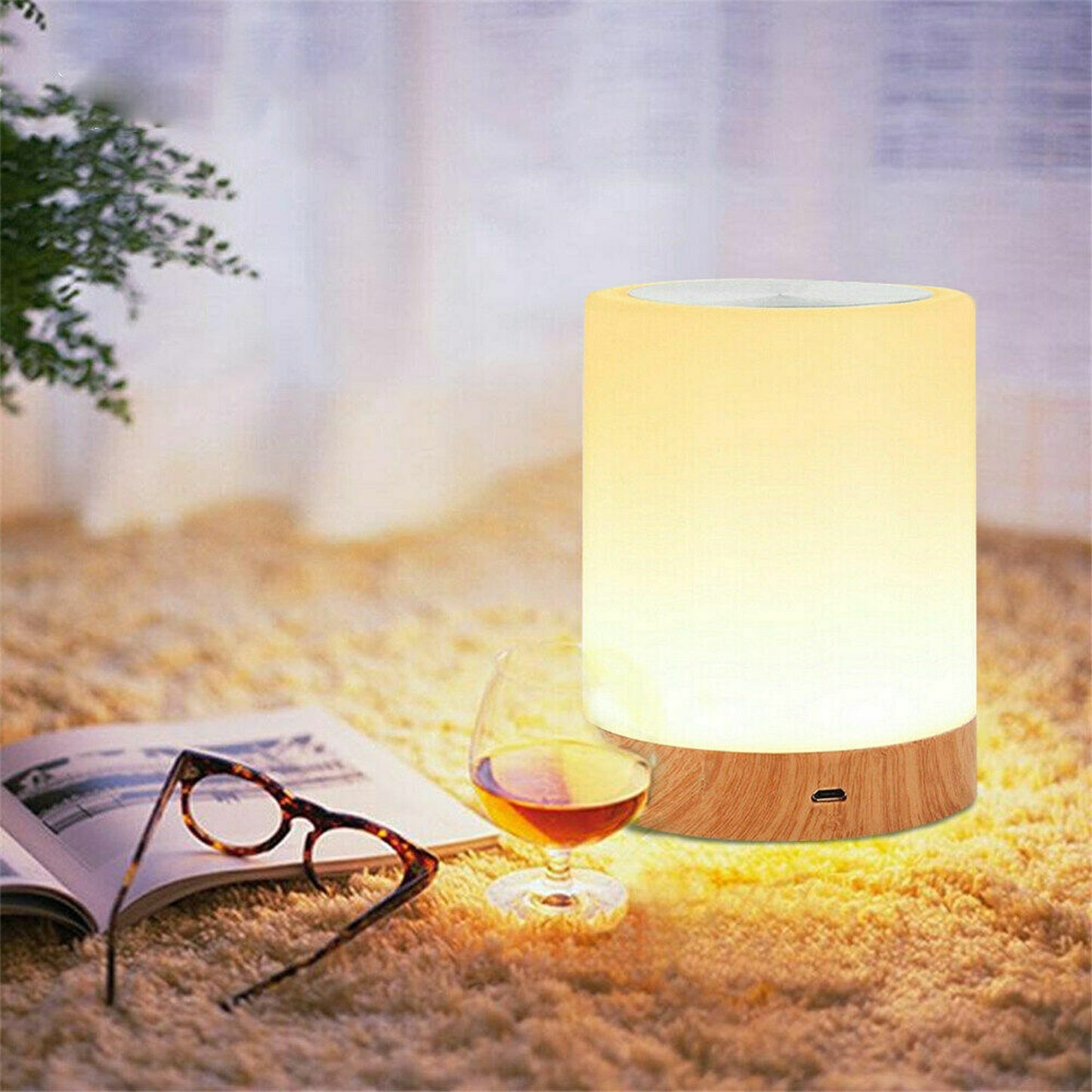 7 Colour USB Rechargeable RGB LED Touch Night Light Dimmable Mood Bedside Lamp