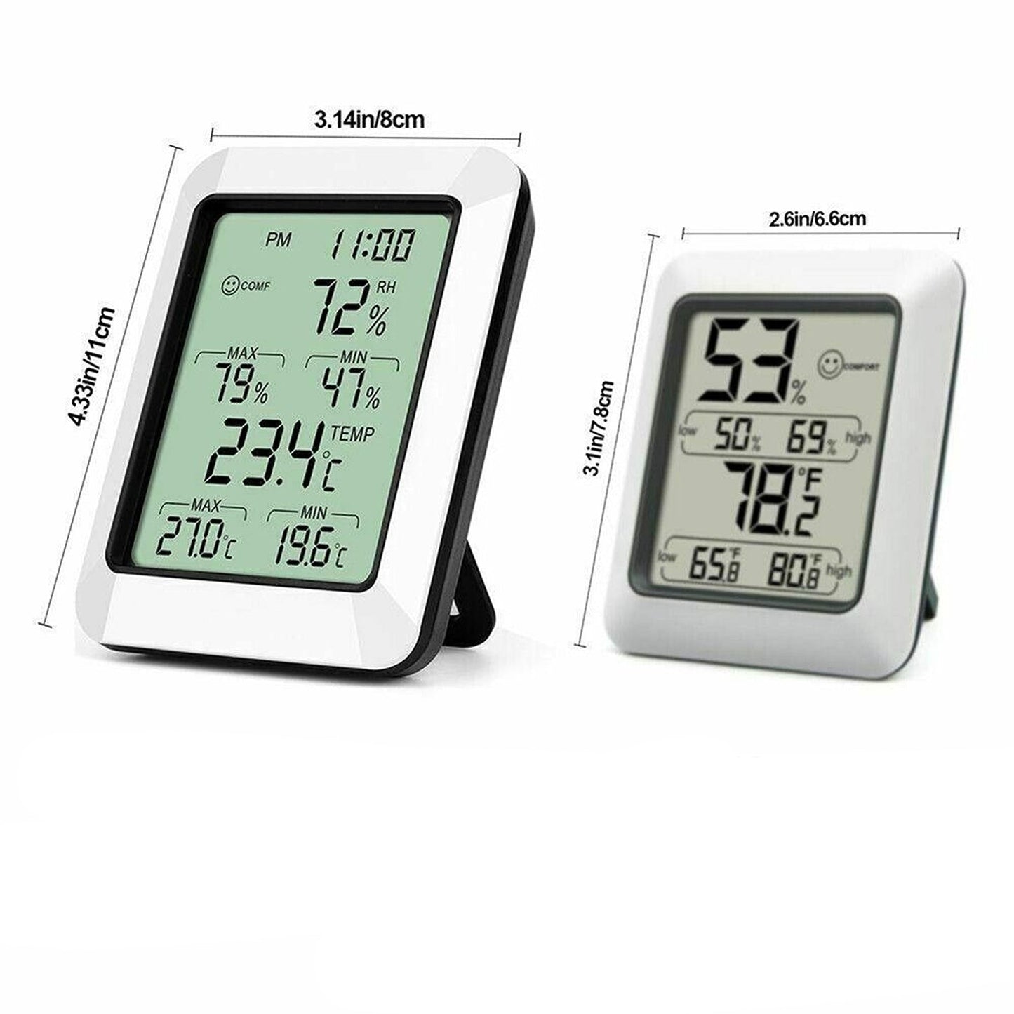 Indoor Outdoor Digital Thermometer Room Temperature Humidity Meter