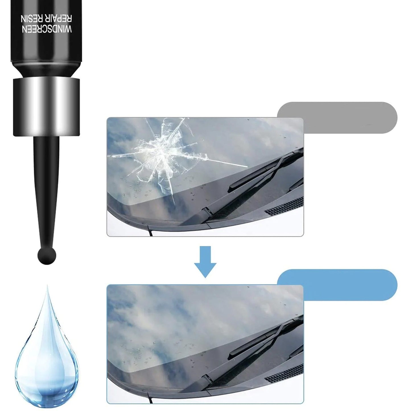9pcs Car Windshield Repair Kit Glass Crack Filling Tool for Phone Screens