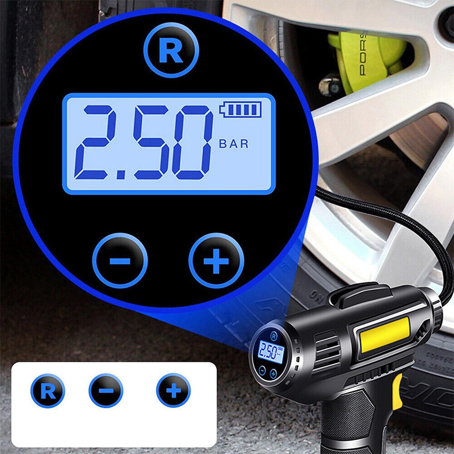 Handheld Digital LCD Air Compressor for Car Tire Inflation