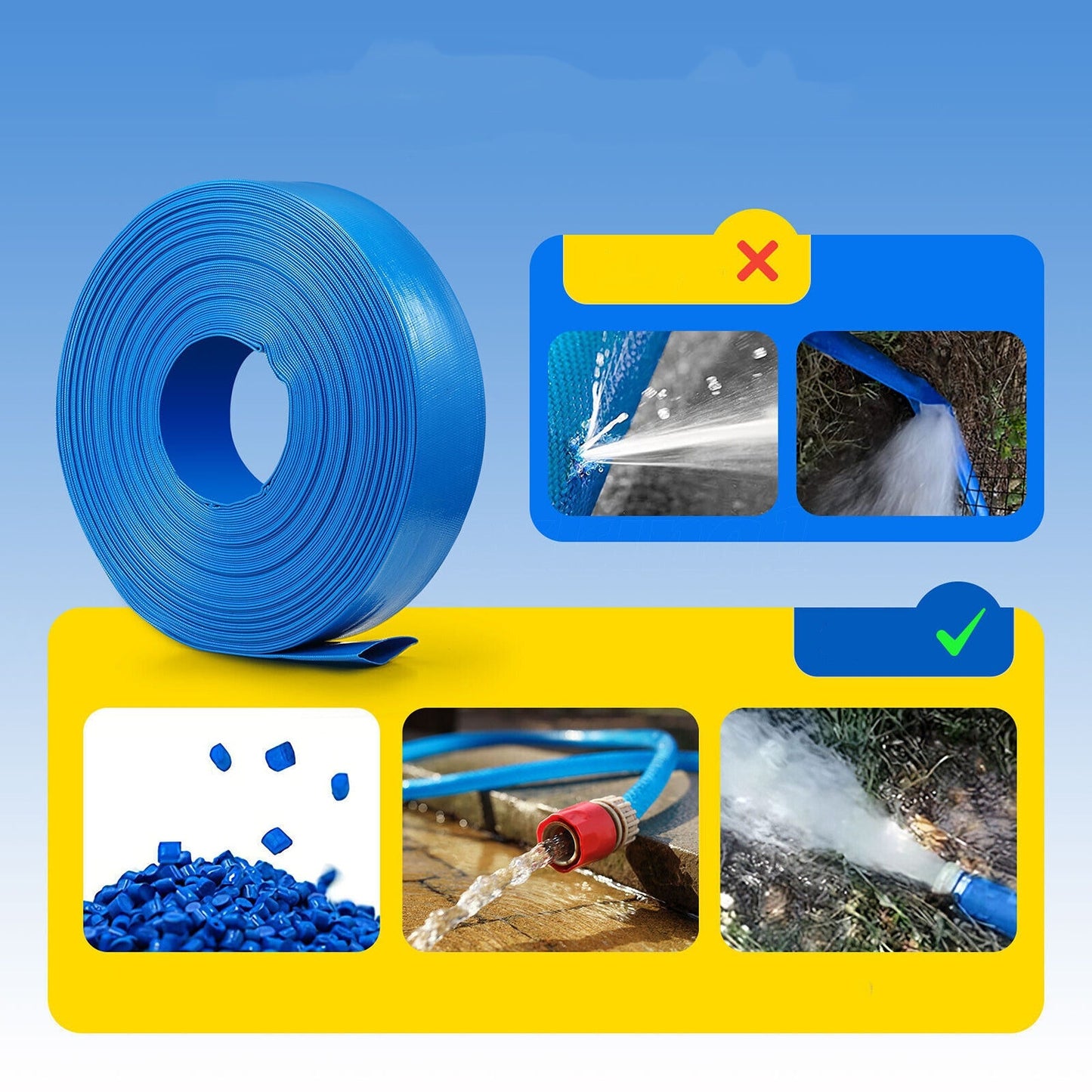Discharge Hose PVC Layflat Water Pump Transfer Pipe