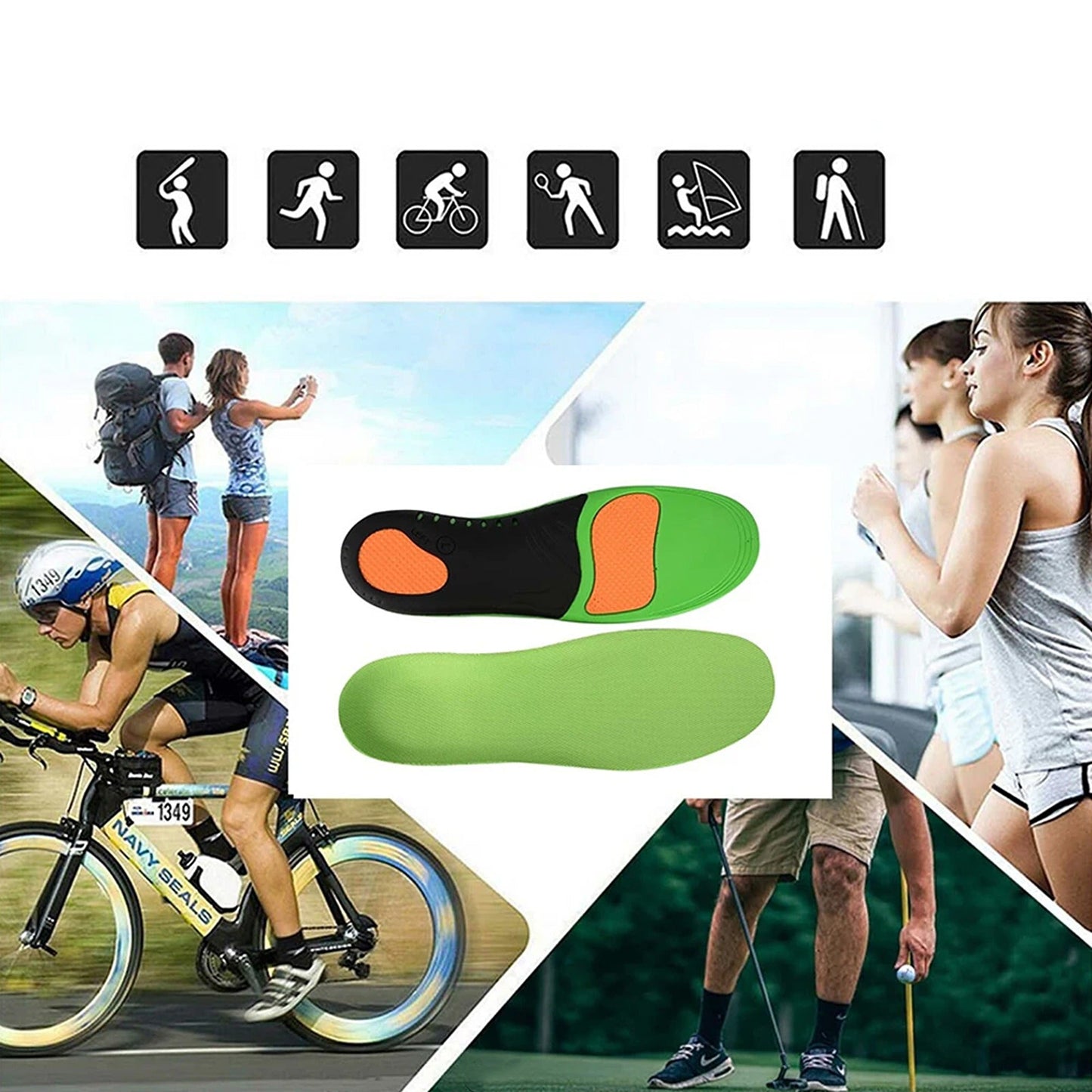 Arch Support Insoles Flat Foot Feet Plantar Insert Pad