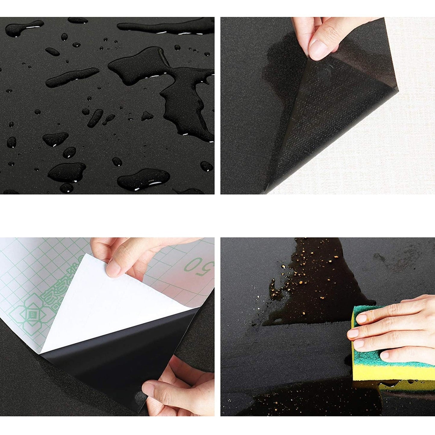 Self-Adhesive Vinyl Contact Paper Roll in Black and White 10M