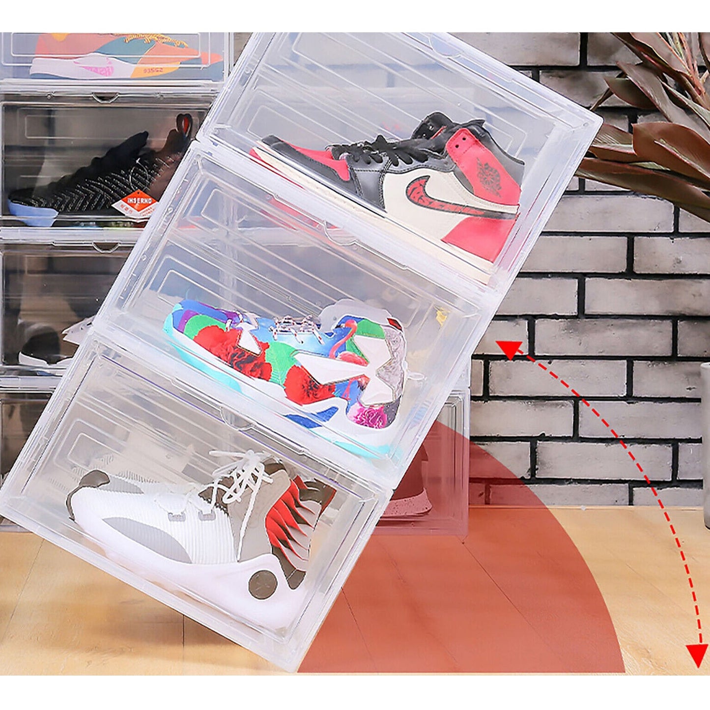 Transparent Sneaker Display Cases Clear Plastic Shoe Box