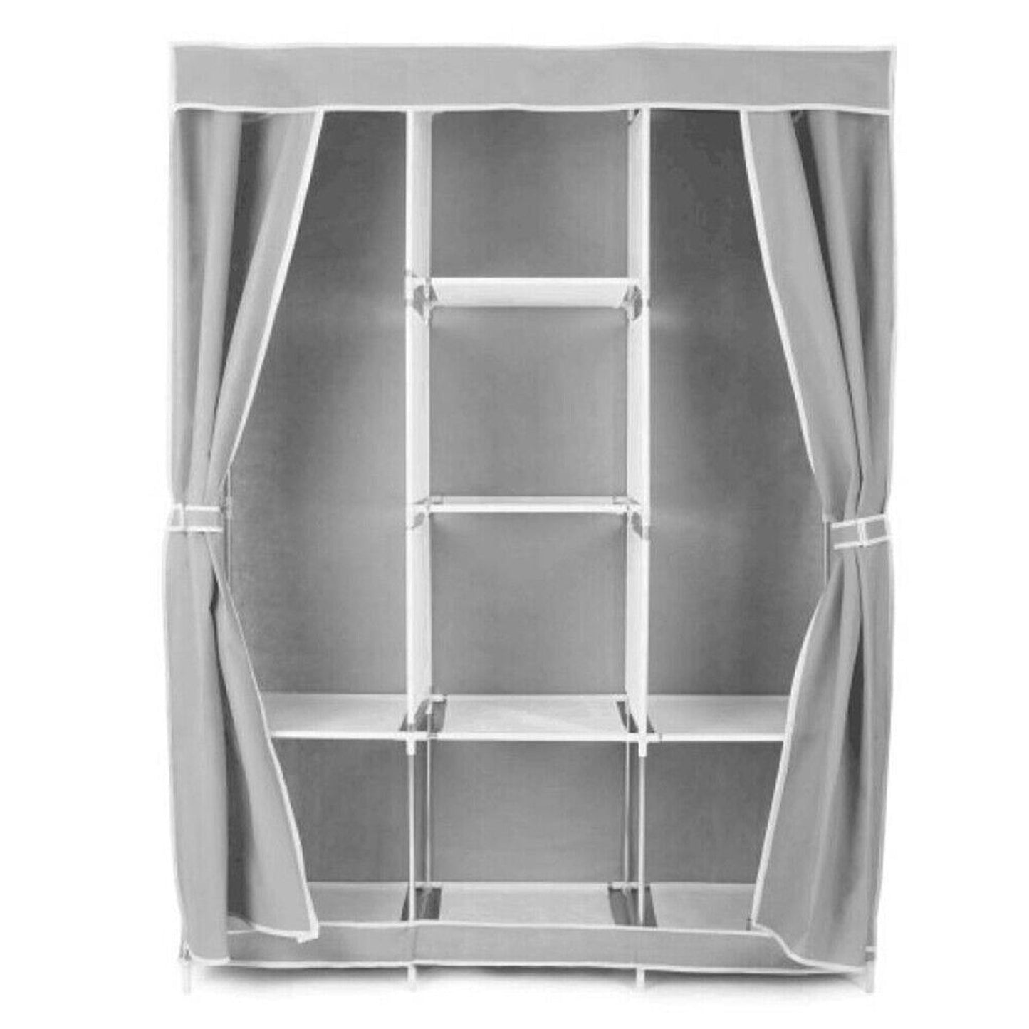 Large Portable Wardrobe with Shelves 66in Canvas Clothes Storage Organizer