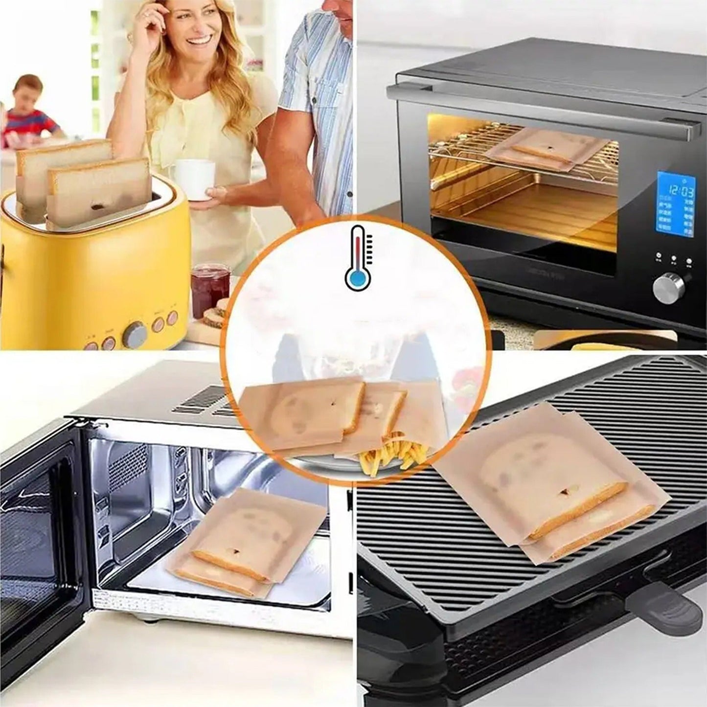 Gluten Free Reusable Toaster Sandwich Bag for Toasting Bread