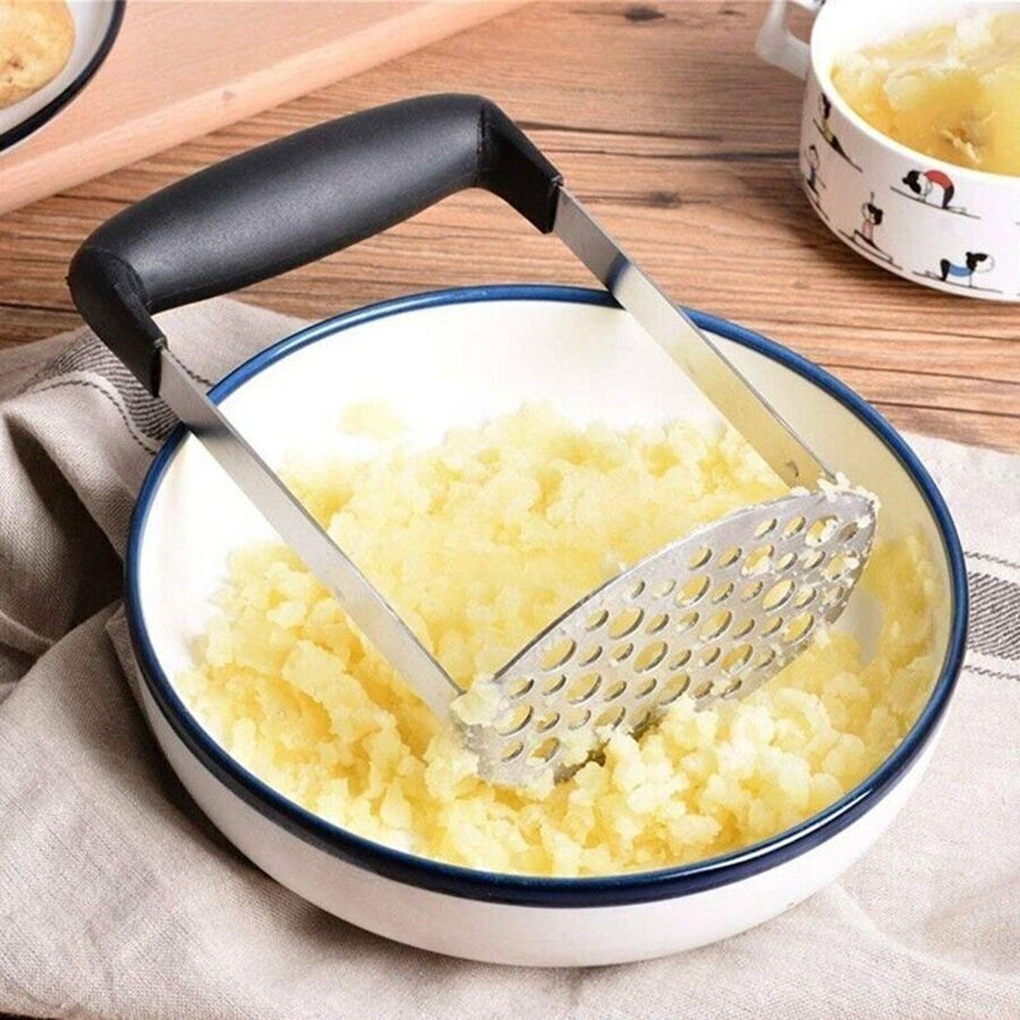 Heat Resistant Stainless Steel Potato Masher and Vegetable Press