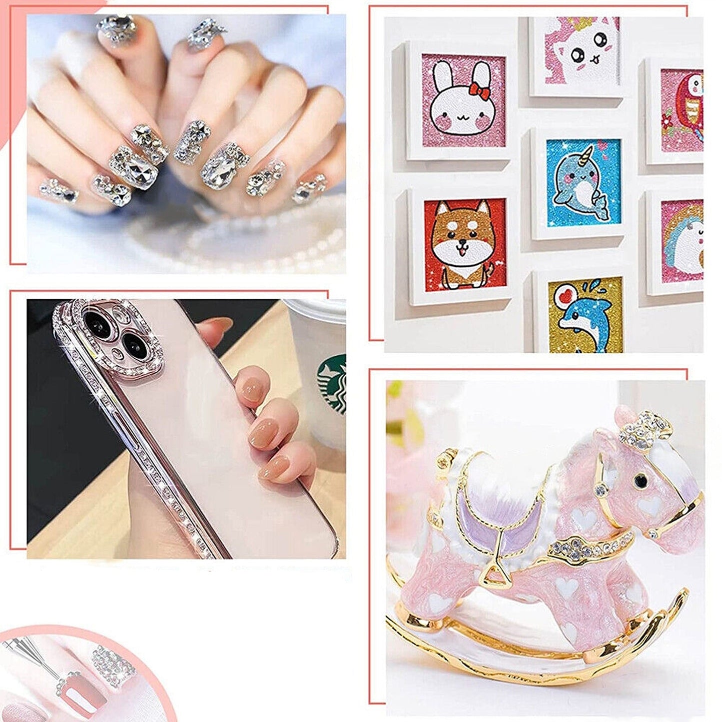 2pcs Dual-Ended Manicure Nail Art Tool Dotting Pen Rhinestone Picker