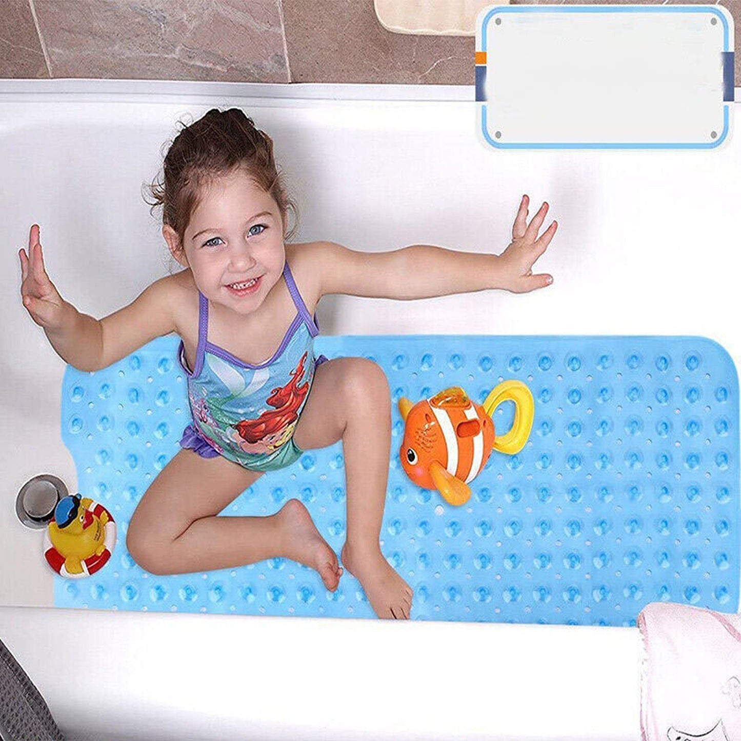 Extra Large Non-Slip Rubber Bath Mat with Suction Cups