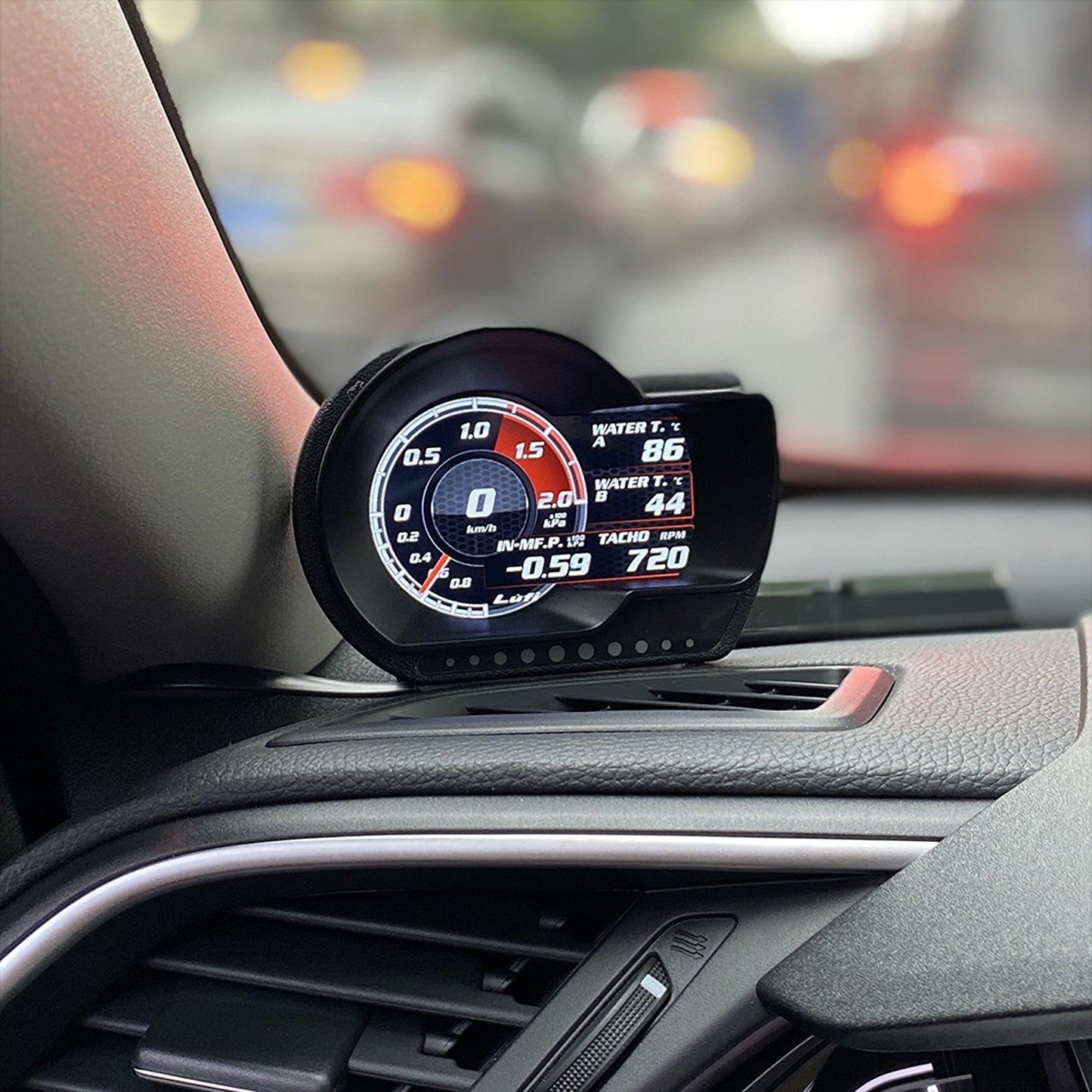 Lufi XF2 Multi-Functional OBD2 Gauge with Boost Water Oil Temp and Scanner