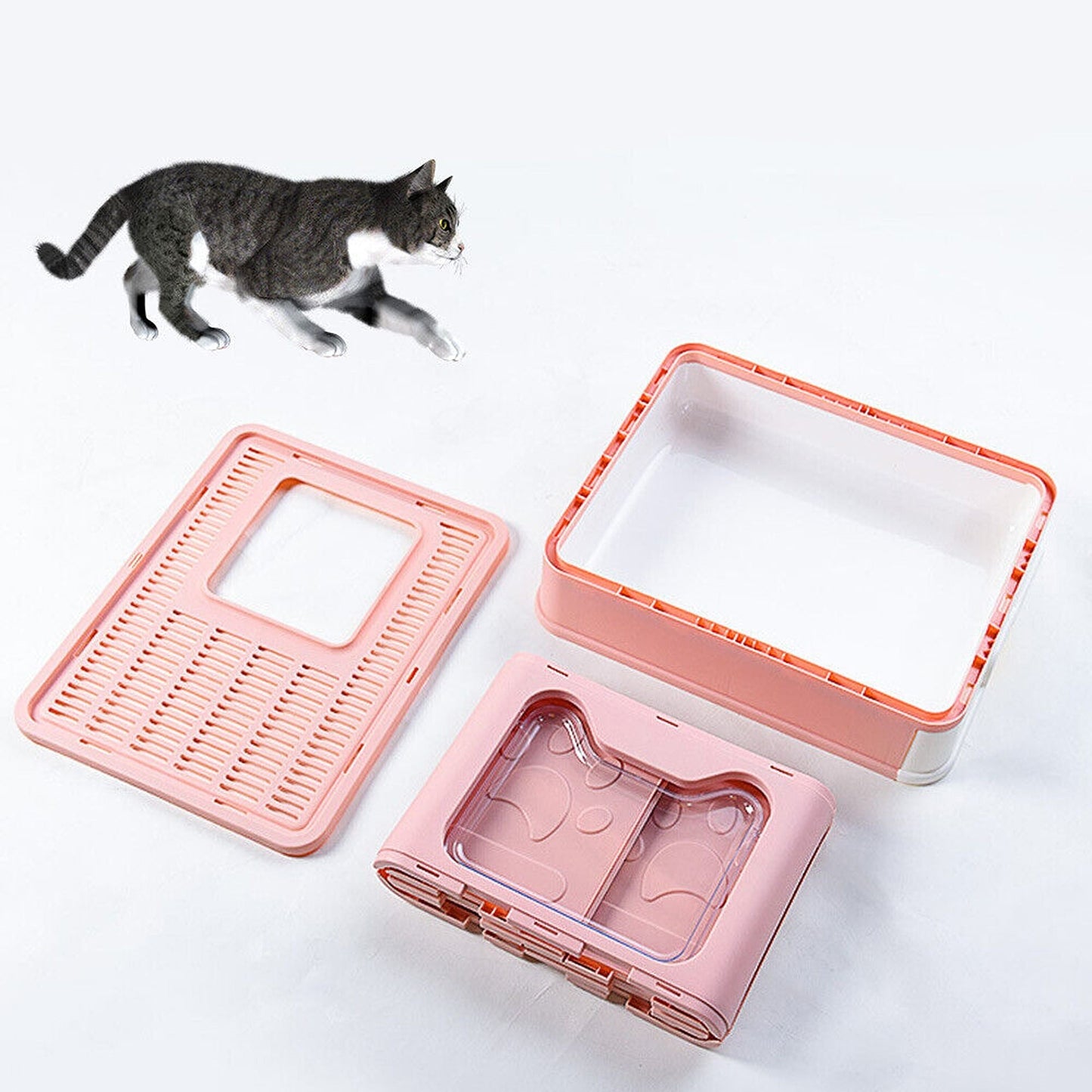 Large Covered Cat Litter Box Enclosed Kitty Toilet with Scoop and Drawer