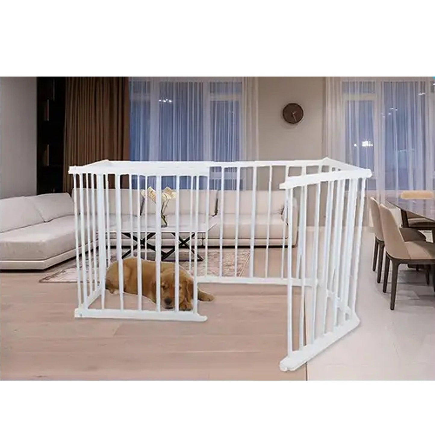 Portable Dog Playpen with Foldable Exercise Panels for Puppy Play and Fencing