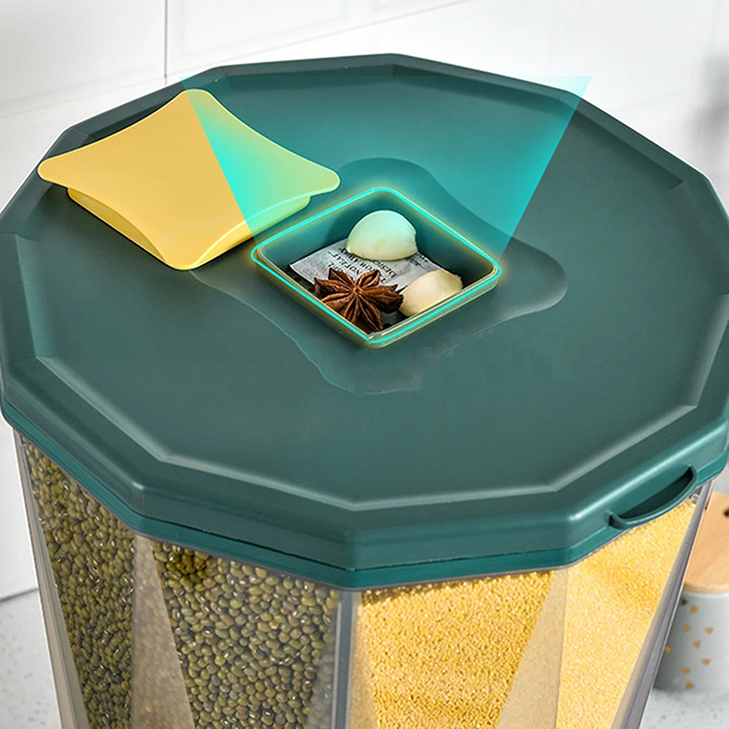 Kitchen Dry Food Dispenser Auto Grain Case for Rice and Cereal