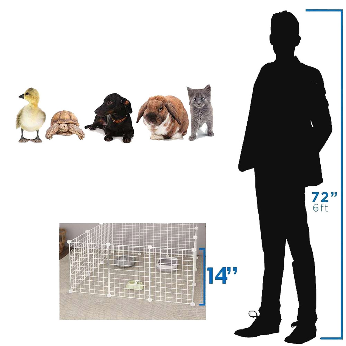 Pet Playpen Portable Exercise Cage for Dogs Cats and Rabbits