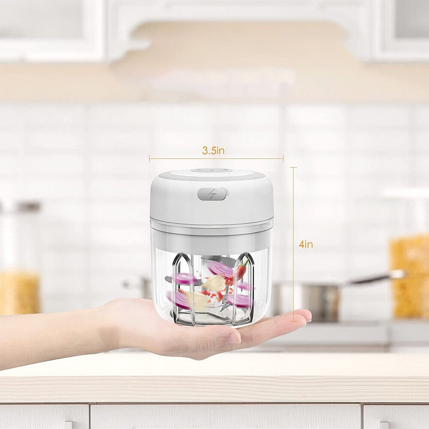 Compact Electric Vegetable and Garlic Chopper 250ml Grinder Blender