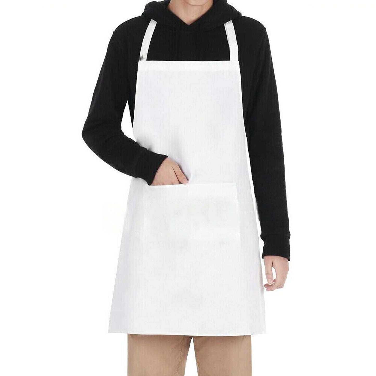 Durable Plain Chef Apron with Pocket Washable Kitchen Bib