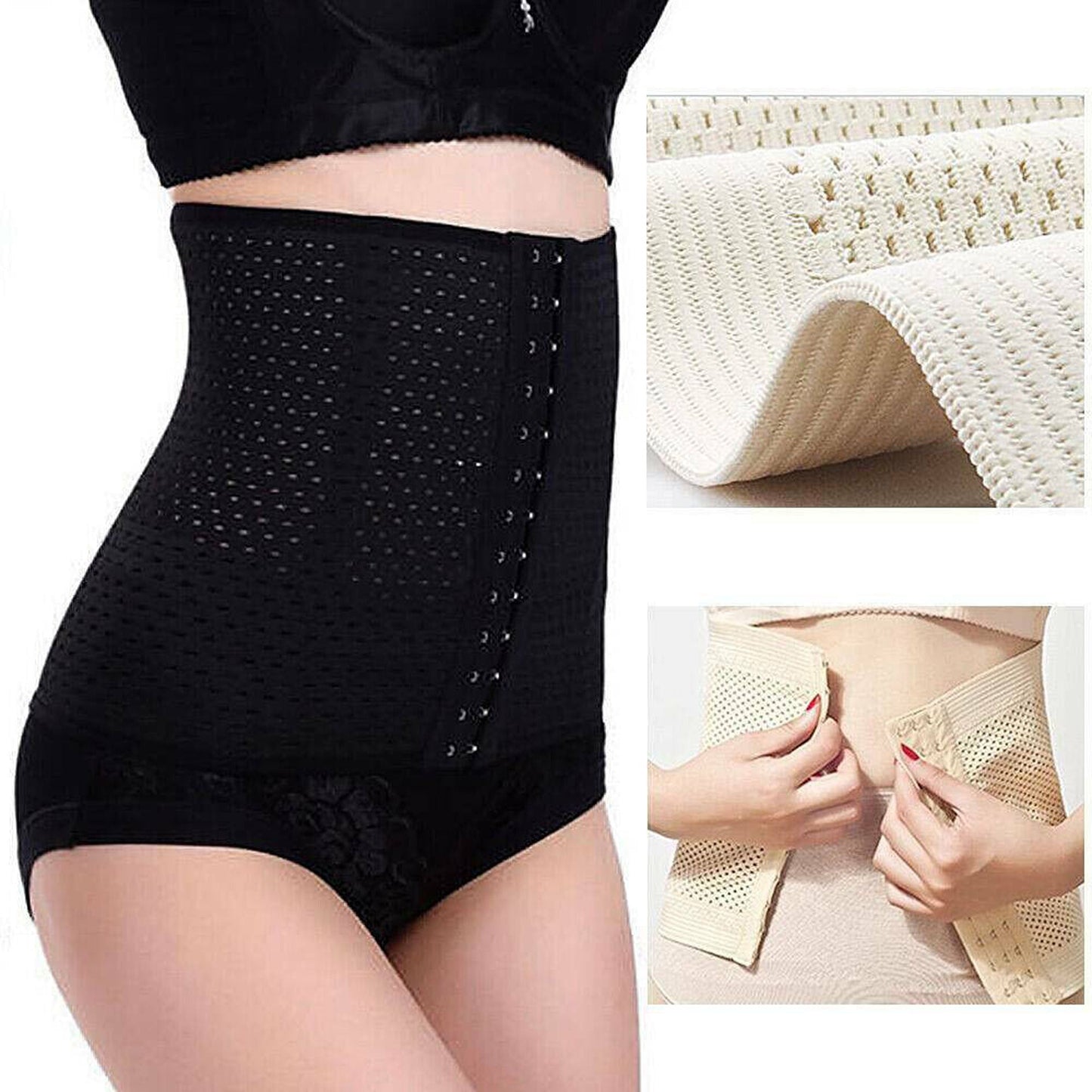 Black Underbust Corset Waist Cincher for Women Body Shaper Tummy Girdle