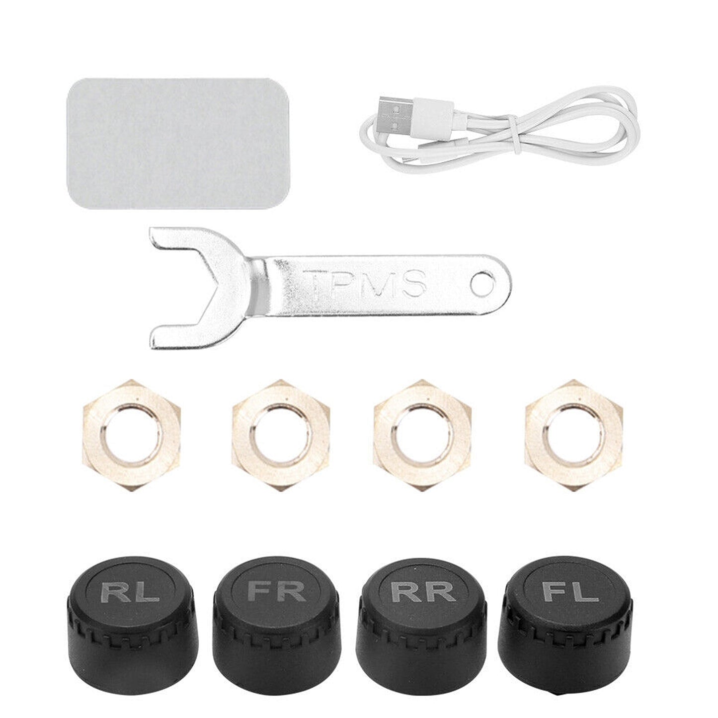 TPMS Car Tire Pressure Monitoring System with Solar Charging and External Sensors
