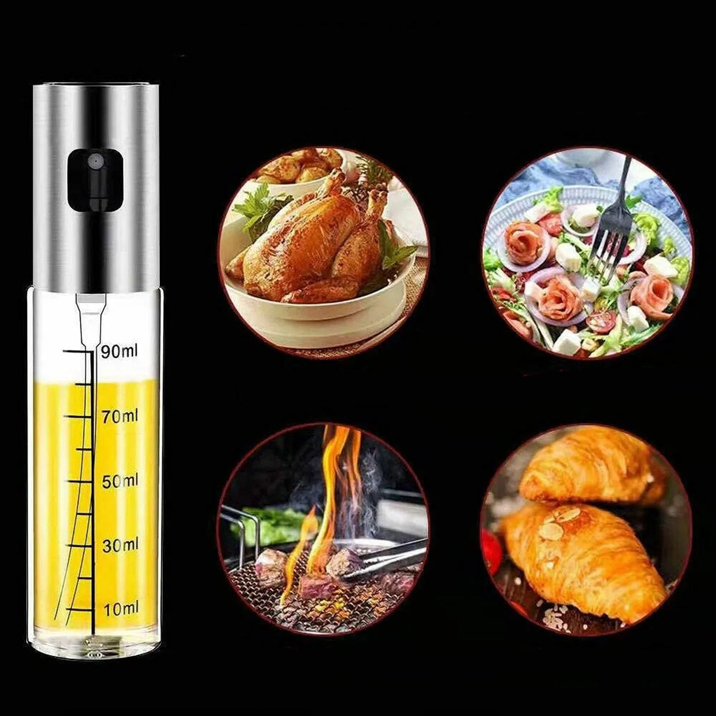 Glass Oil Sprayer Bottle for Cooking Food-Grade Olive Dispenser