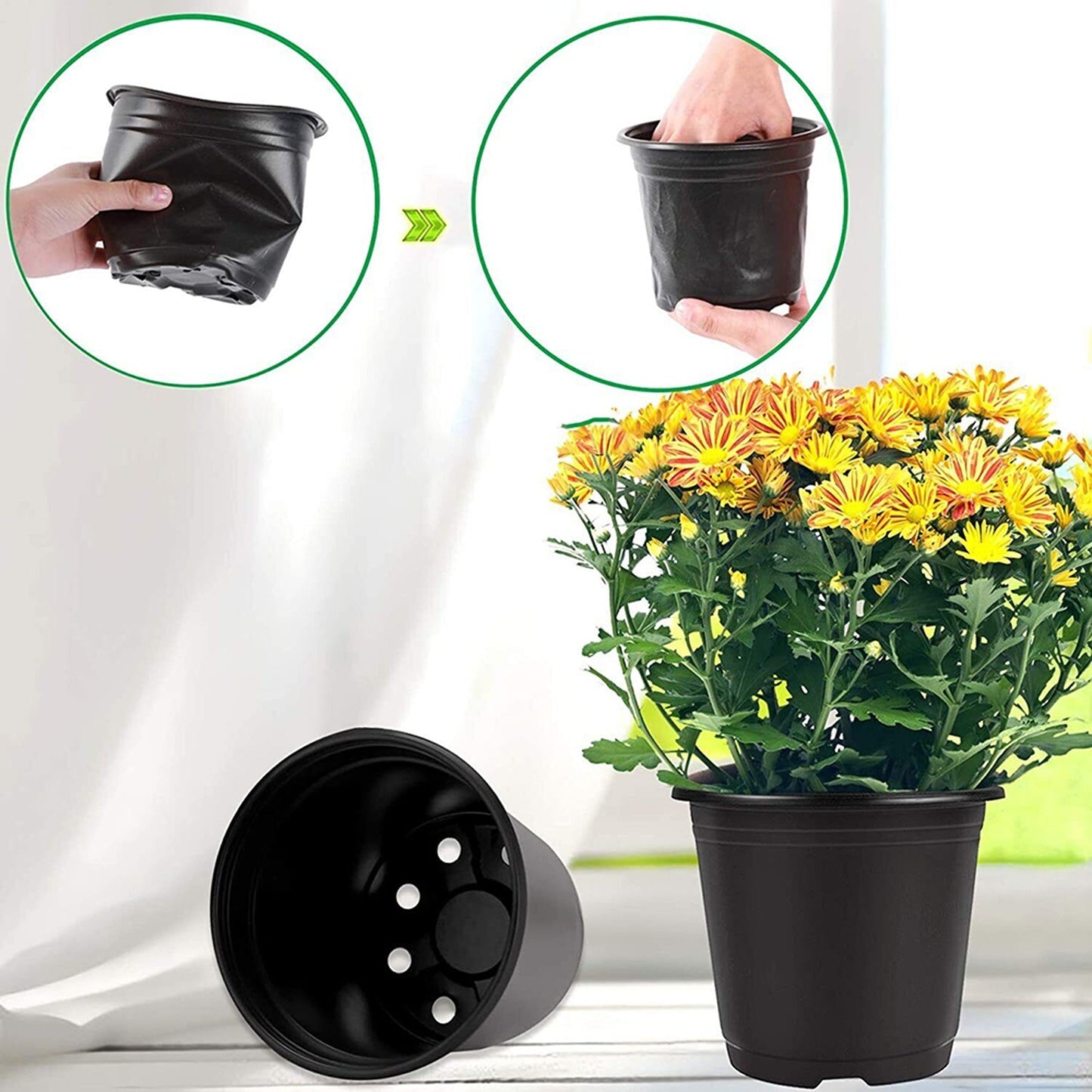 100pcs Plastic Growing Containers for Nursery Plants and Seedlings
