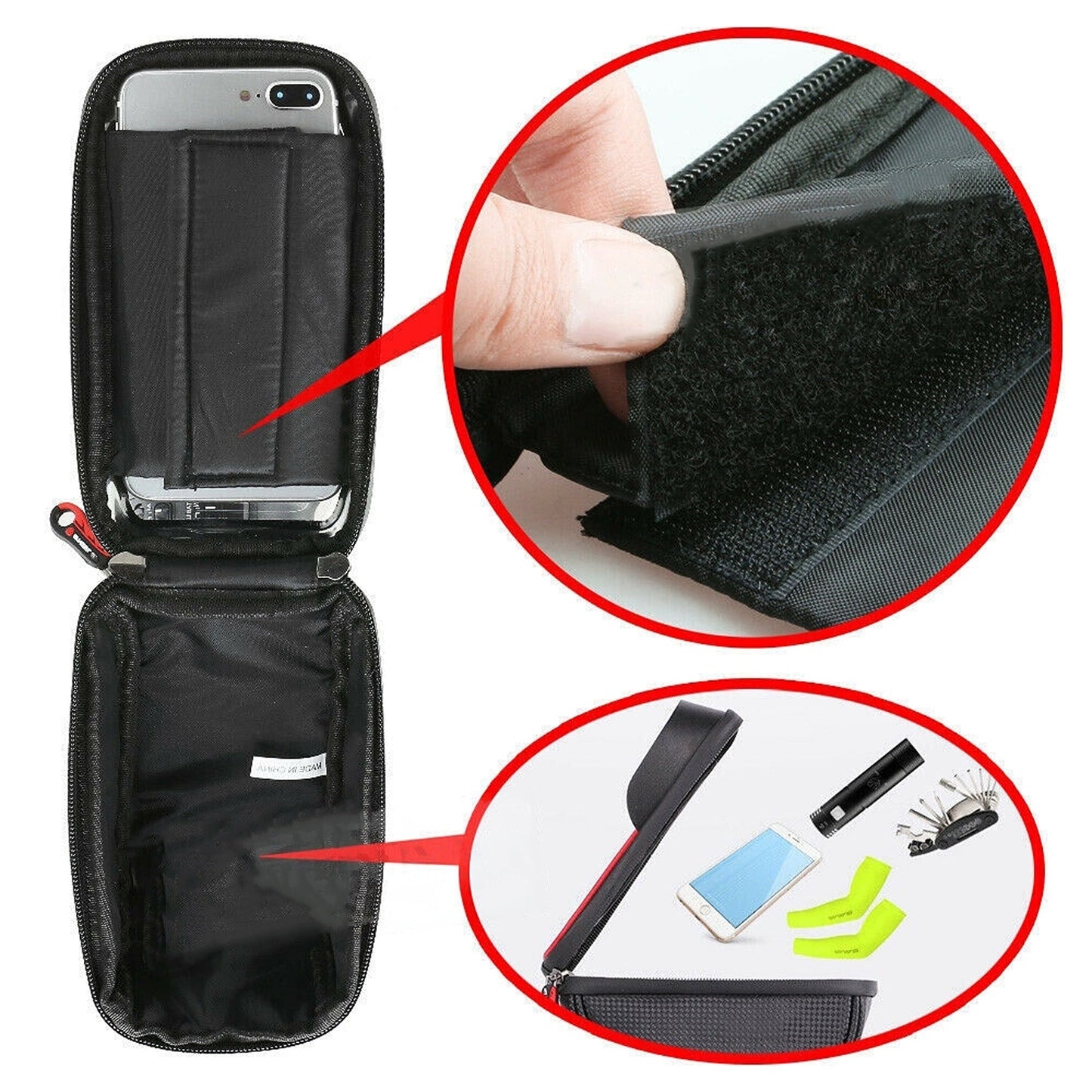 Bicycle Bike Mobile Phone Front Frame Pannier Pouch Tube Bag Accessories