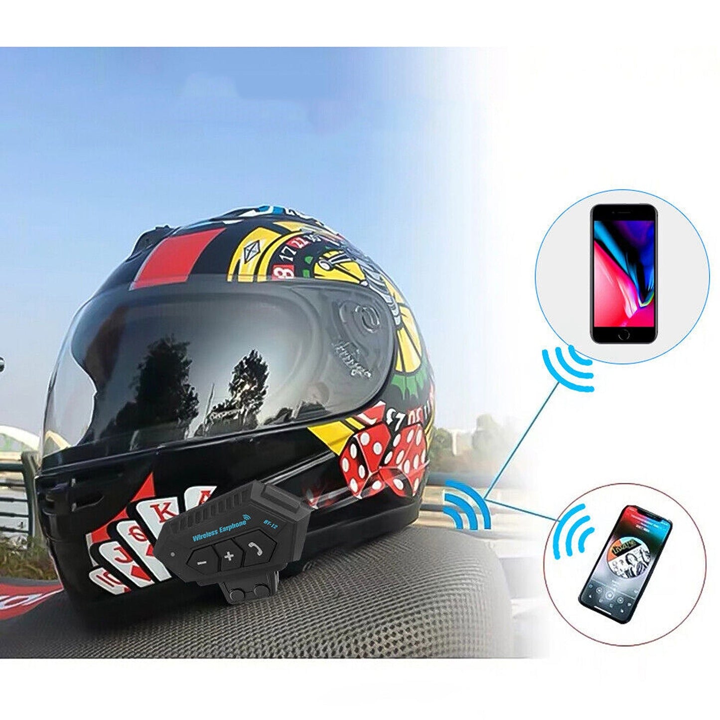 Motorcycle Helmet Bluetooth Headset for Hands-Free Communication