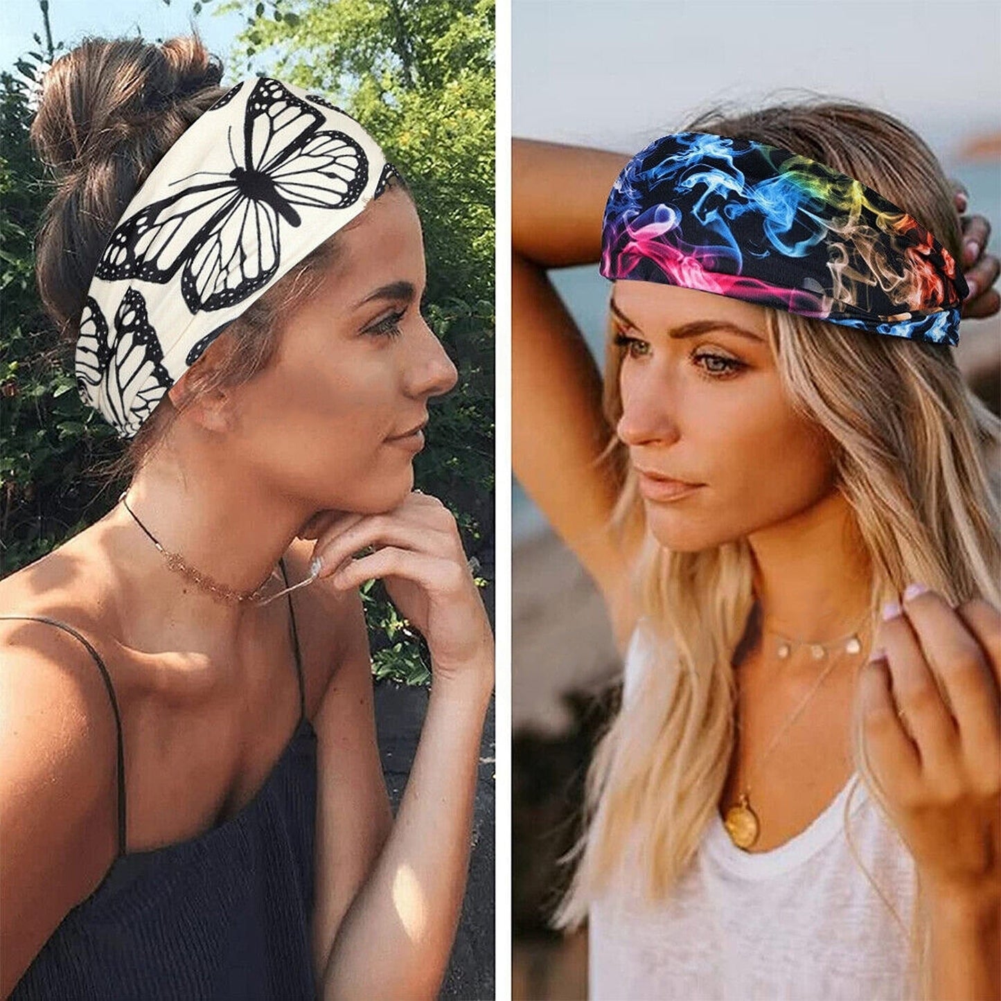 Wide Turban Elastic Bandana Women Yoga Sports Head Wrap