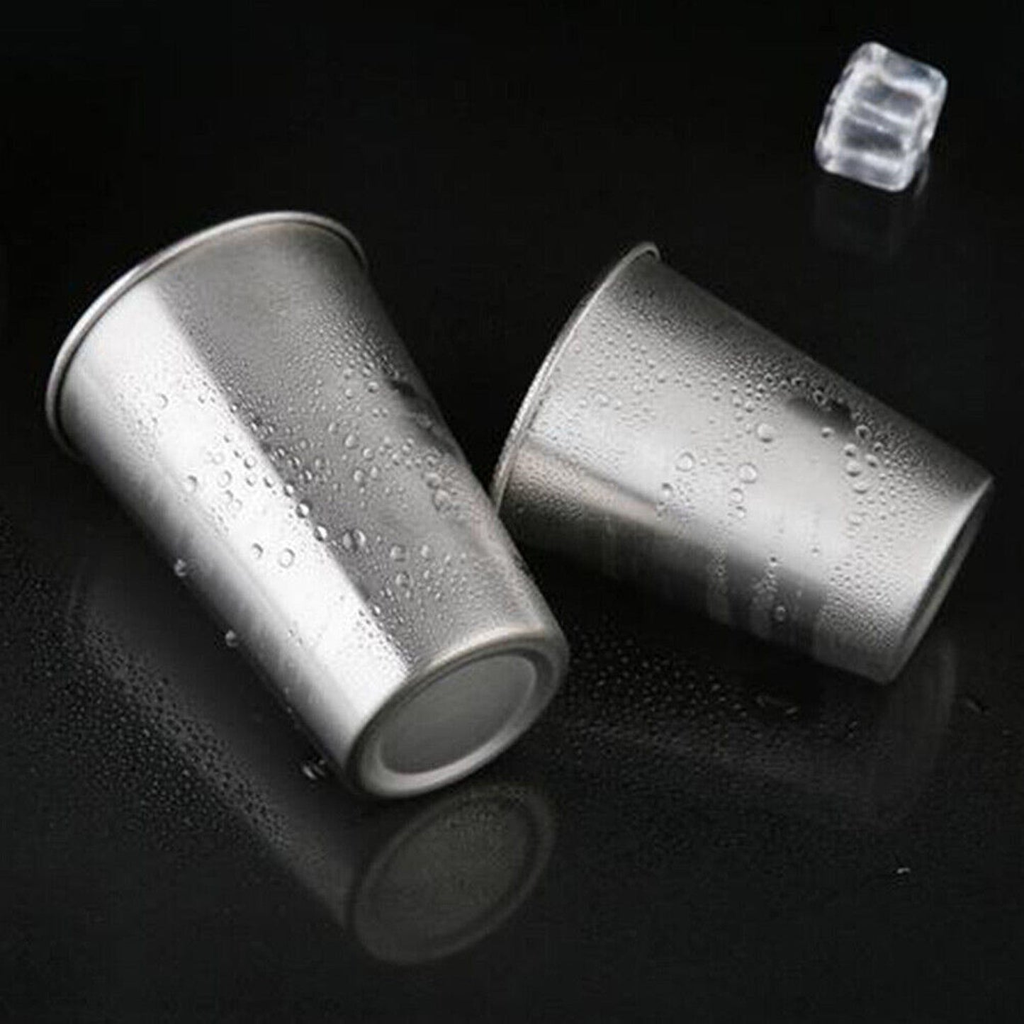 4-Pack Stainless Steel Drinking Mugs 350ml and 500ml For Coffee and Beer