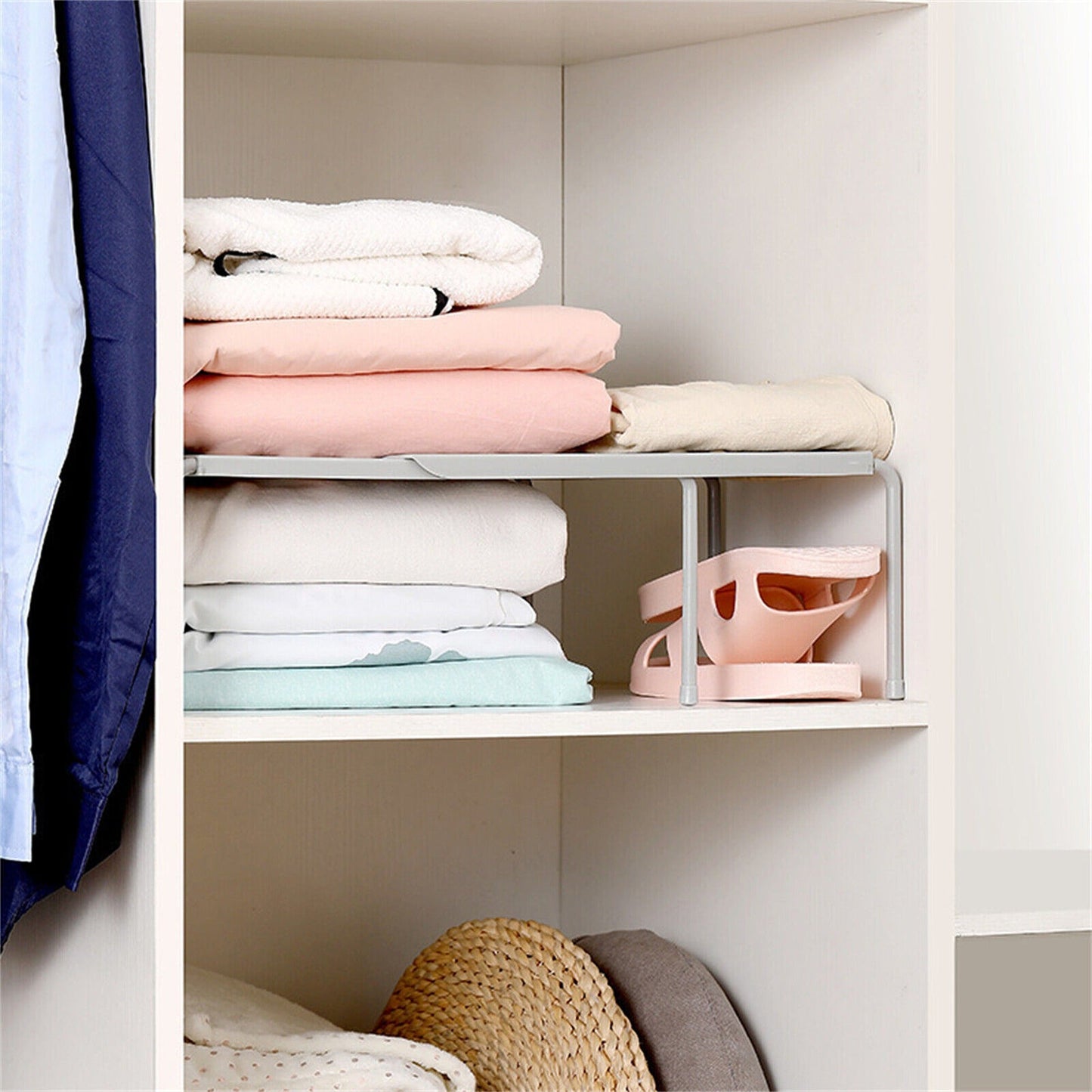 Adjustable Kitchen Cupboard Storage Organizer Pantry Shelf Holder