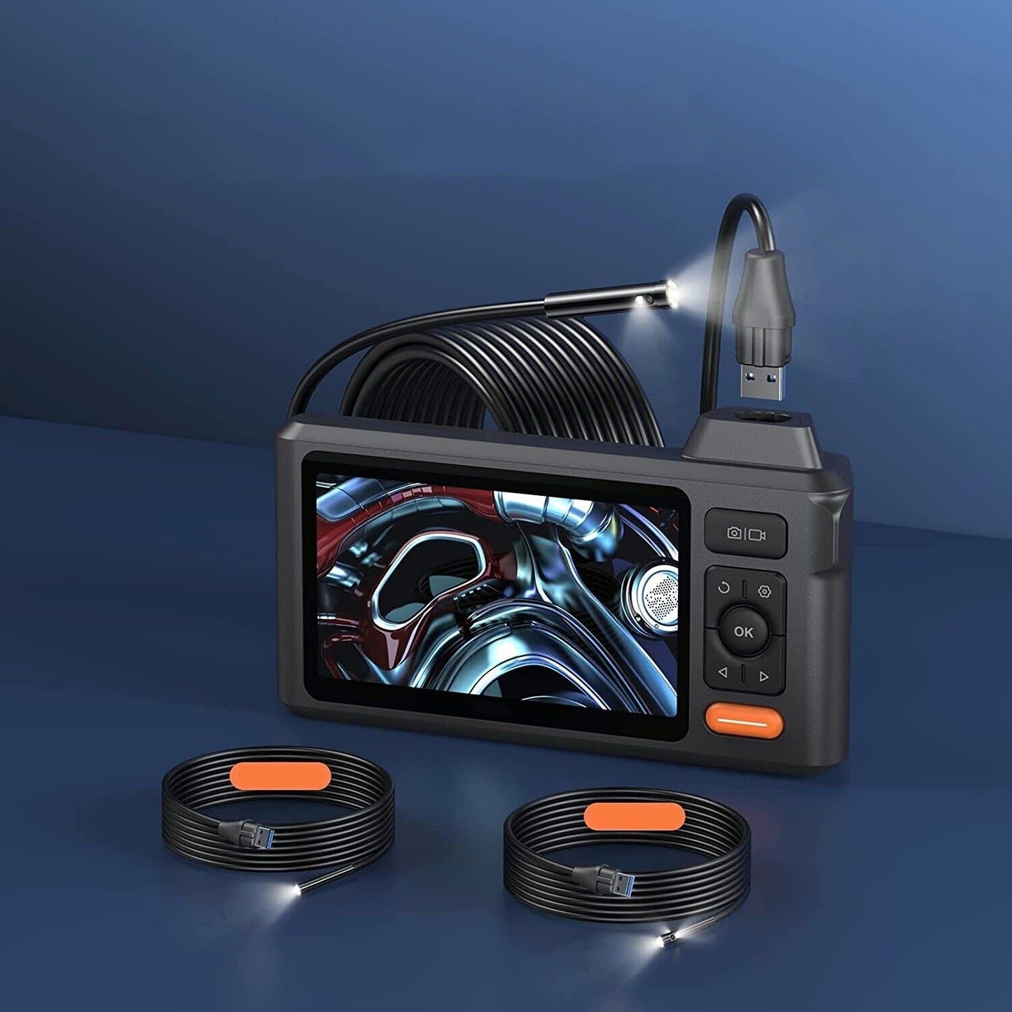 Dual Lens Screen Endoscope Camera 5in Display for Industrial Inspection