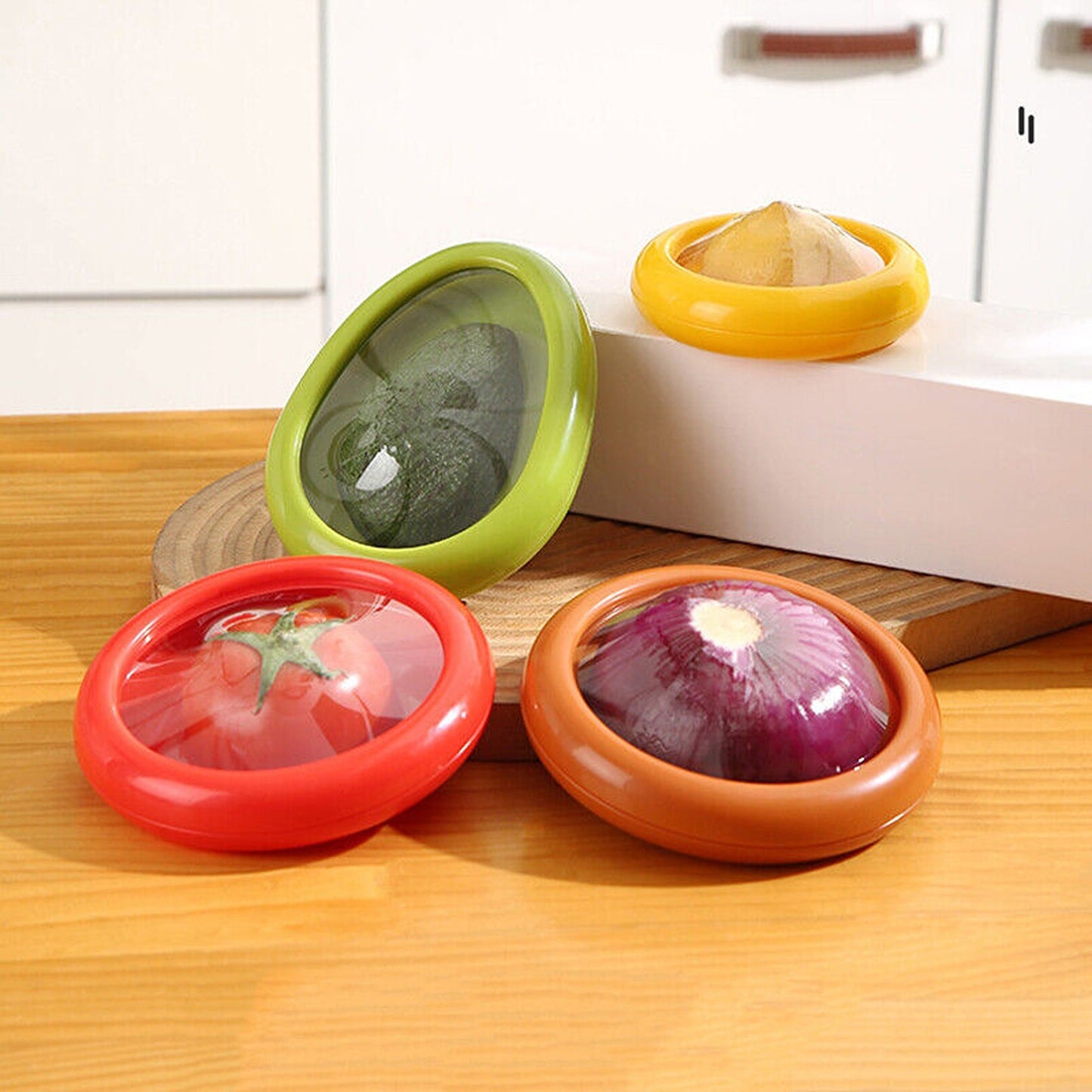 4pc Set of Fruit and Vegetable Shaped Food Storage Containers