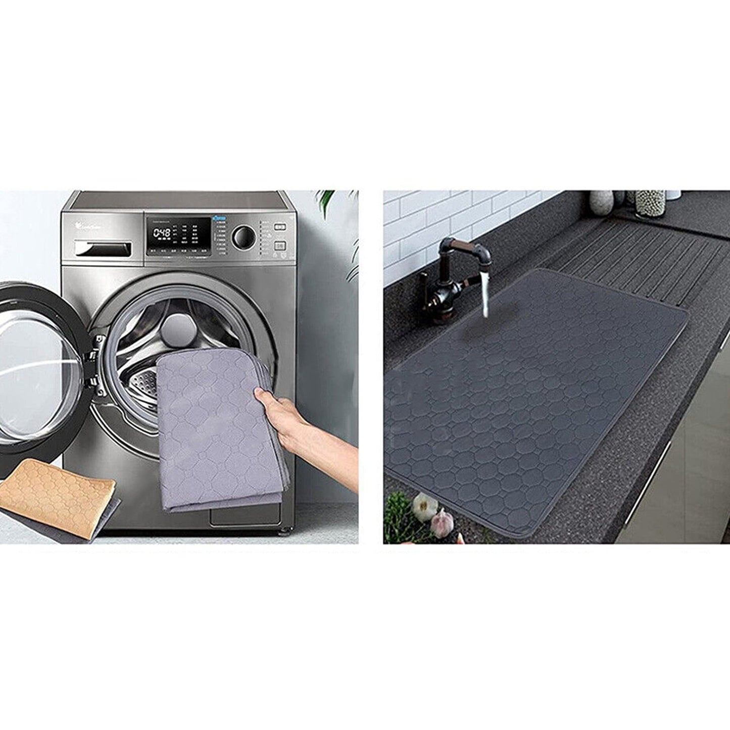 Grey Washable Dog Puppy Training Pee Pads Absorbent Mat 2 Pack