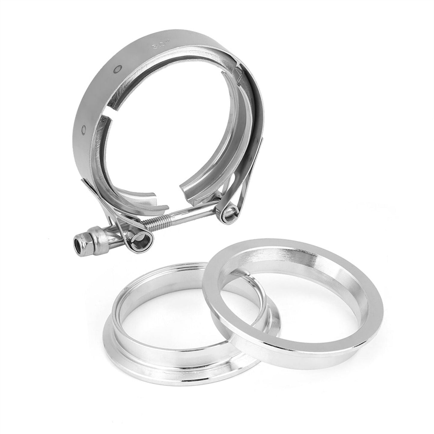 2pcs Stainless Steel Exhaust Pipe V-Band Clamp and Flange Set