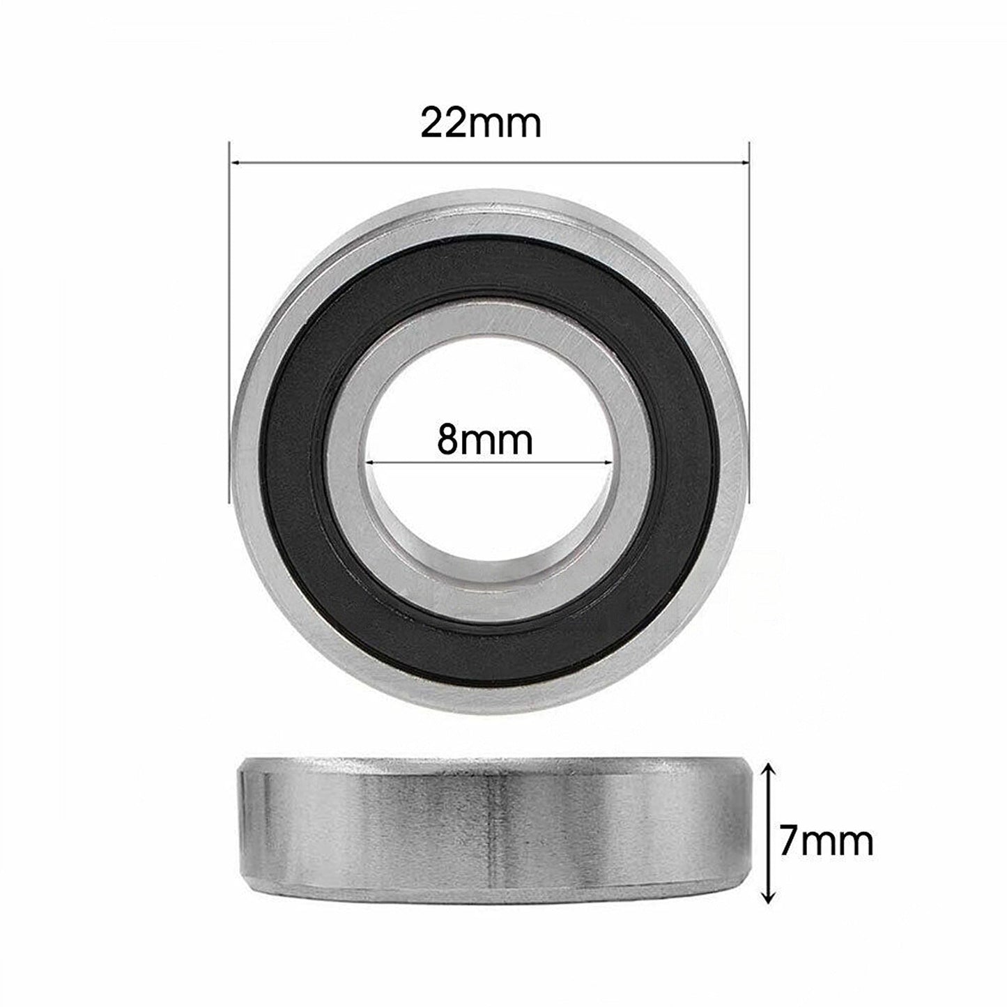 10pcs 608RS Sealed Ball Bearings for Skateboard Roller Scooters