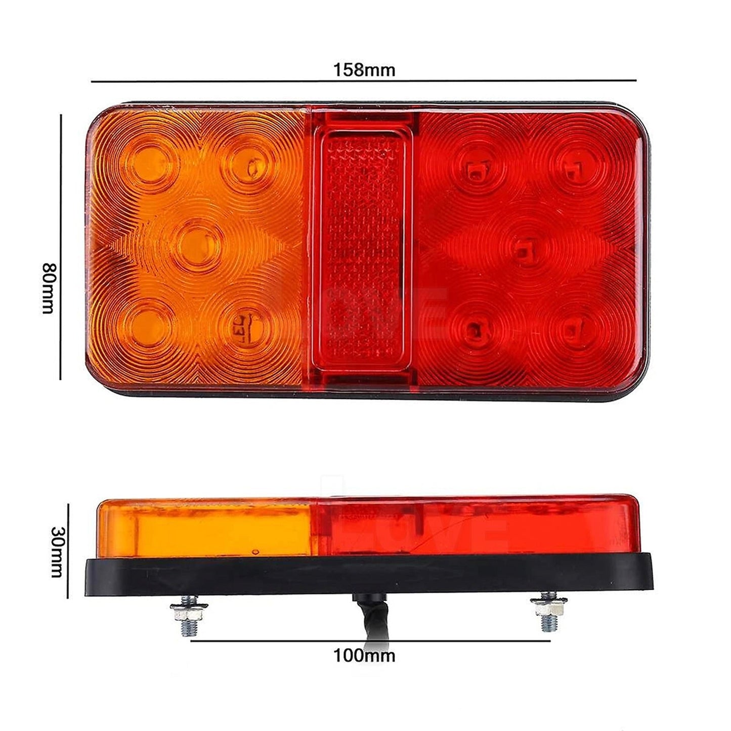 Waterproof Tail Lights LED Trailer Ute Boat Caravan Screw IP67 ADR