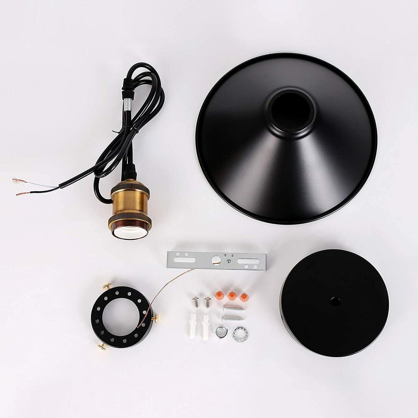 3pcs Black Iron Metal Shade Pendant Light Ceiling Lamp Fixture Hanging Lighting