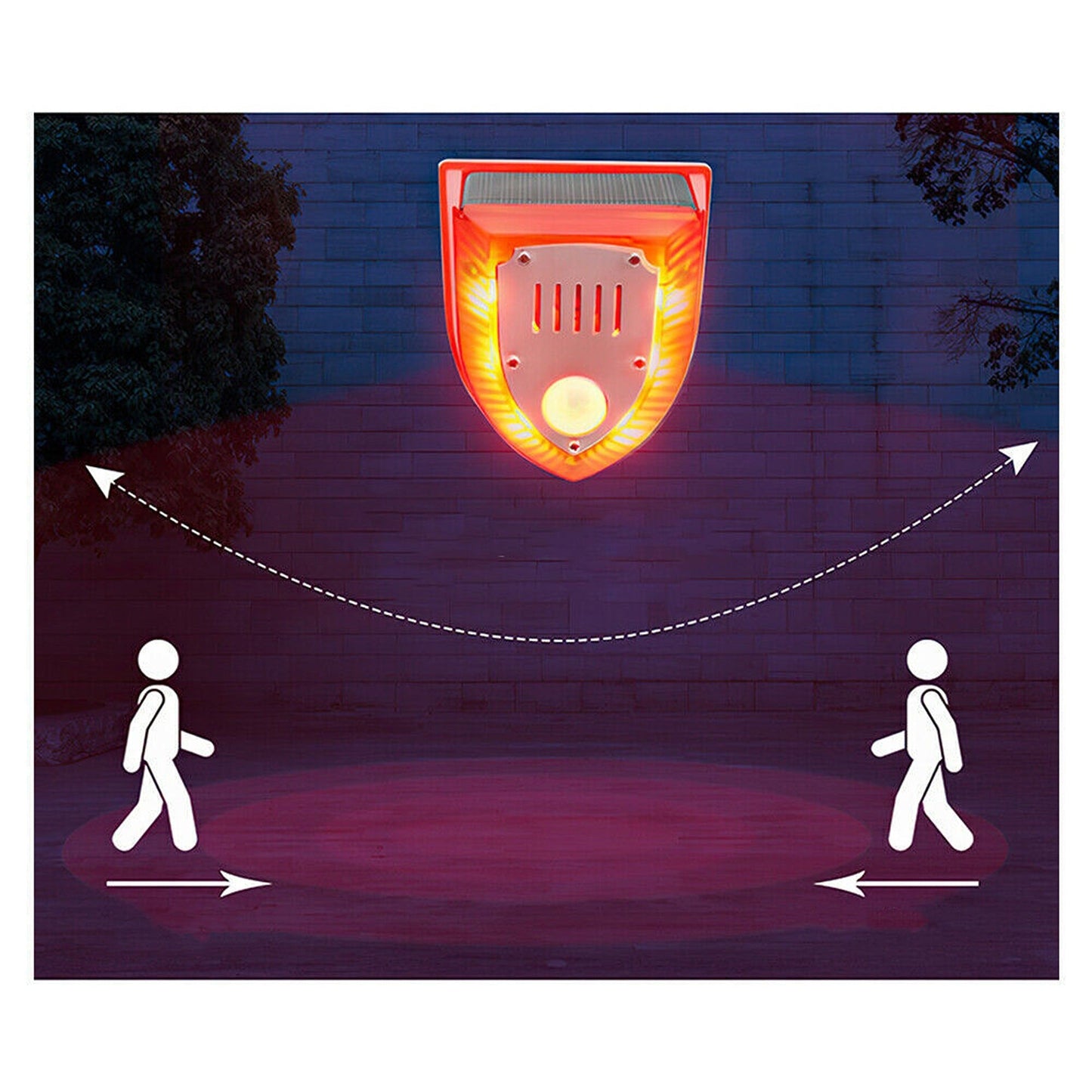 Outdoor Wireless Solar Alarm Light with PIR Motion Sensor and Sound Alarm