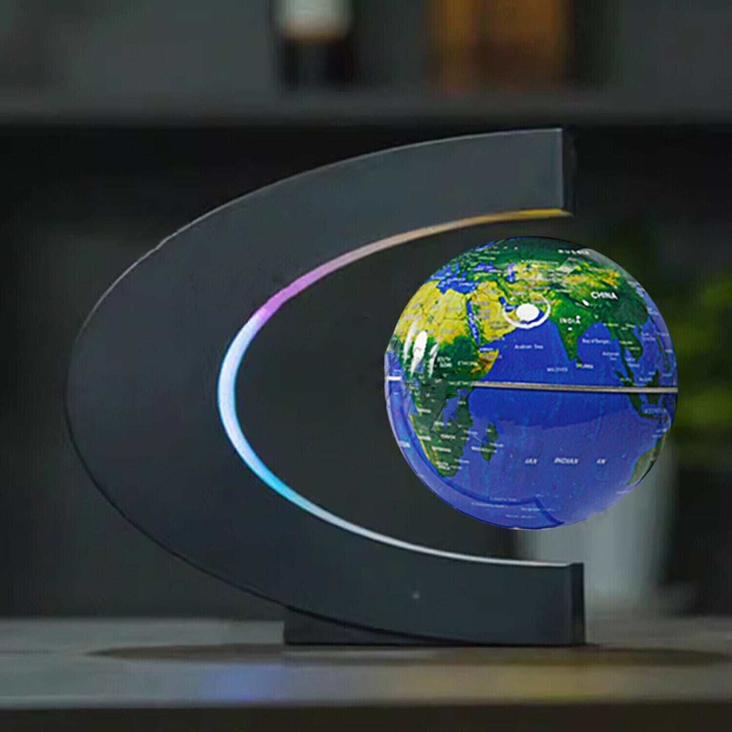 Floating Globe with Magnetic Levitation and LED Touch Lighting