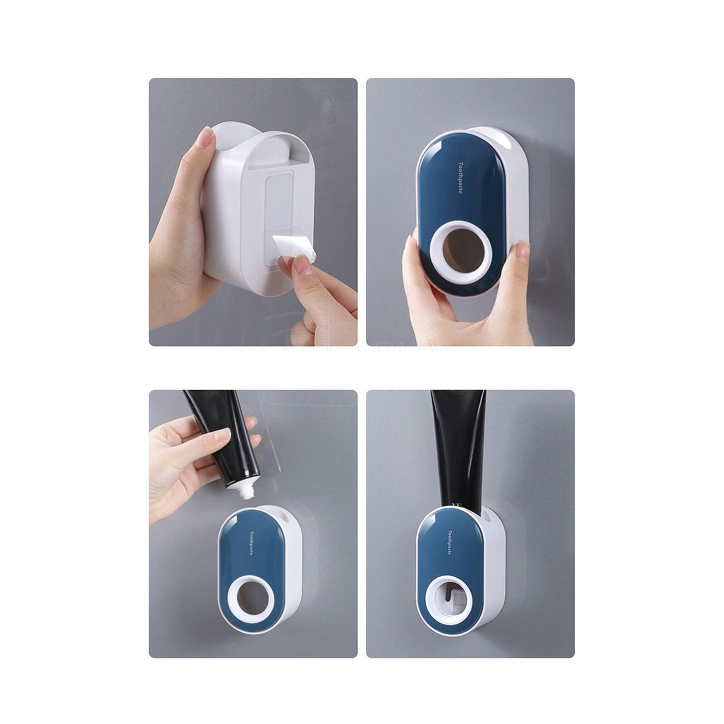 Wall-Mounted Automatic Toothpaste Dispenser and Toothbrush Holder