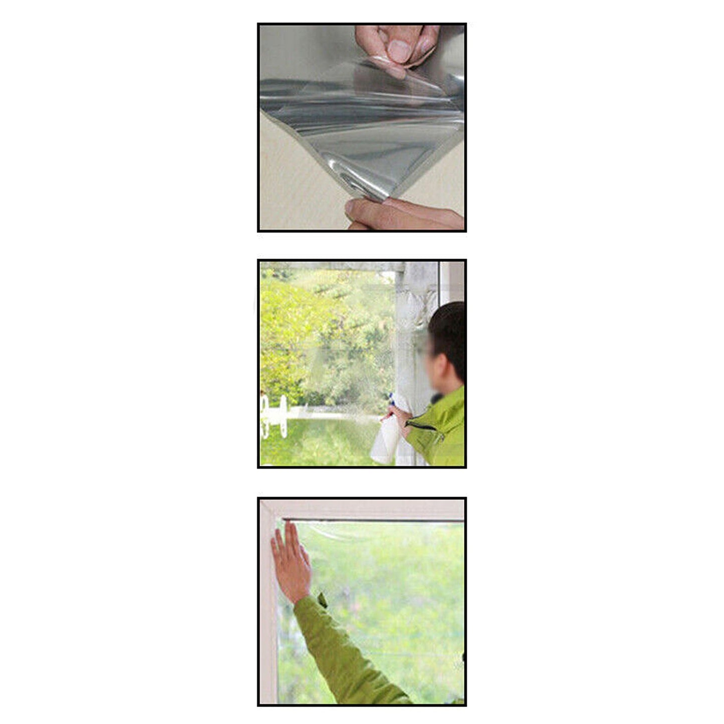 One Way Mirror Window Film Solar UV Reflective Privacy Glass Tint 5M