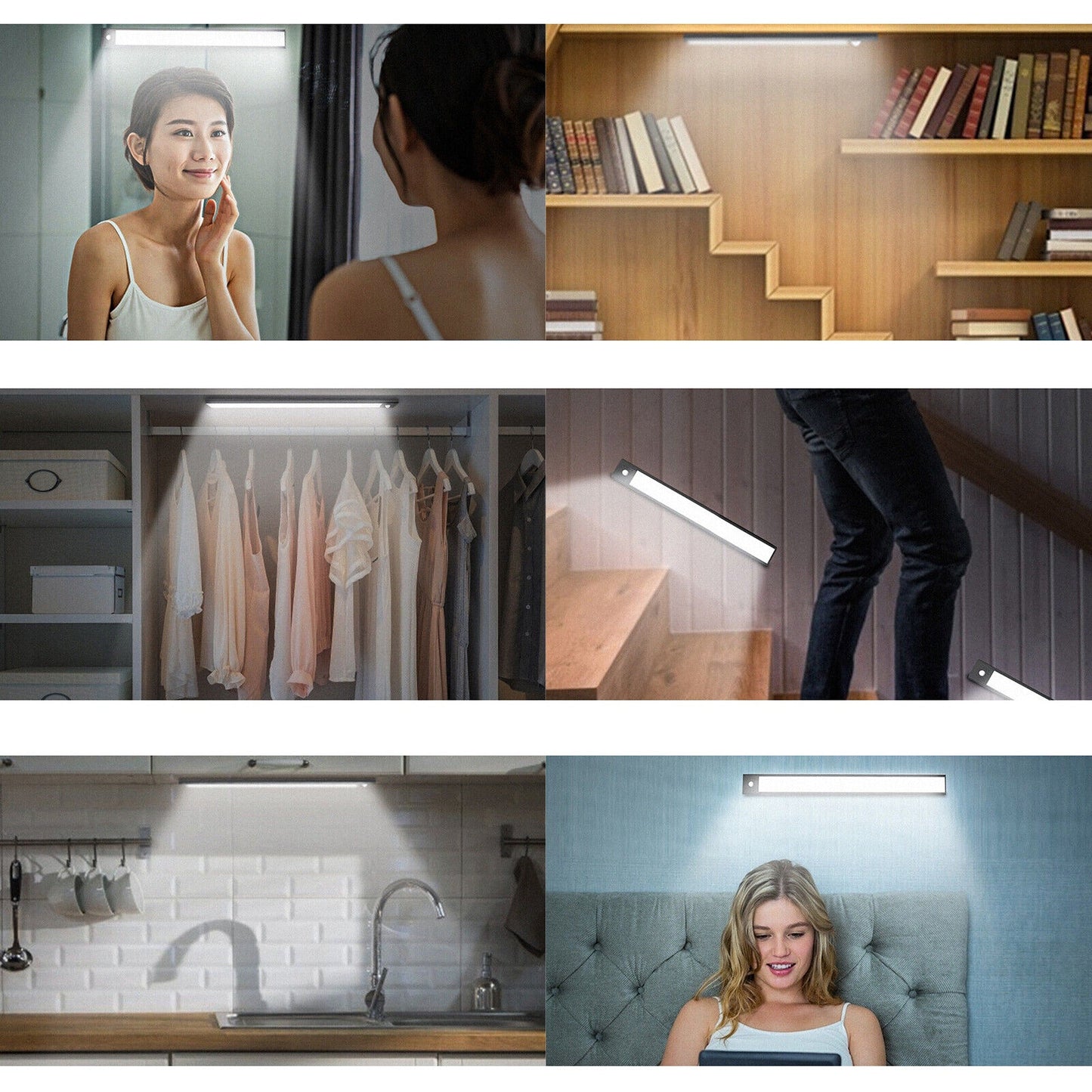 30cm Magnetic LED Under Cabinet Light with Motion Sensor Dimmable
